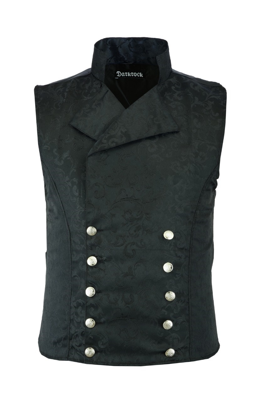 Men’s Brocade Double-Breasted Vest Waistcoat Gothic Aristocrat Steampunk
