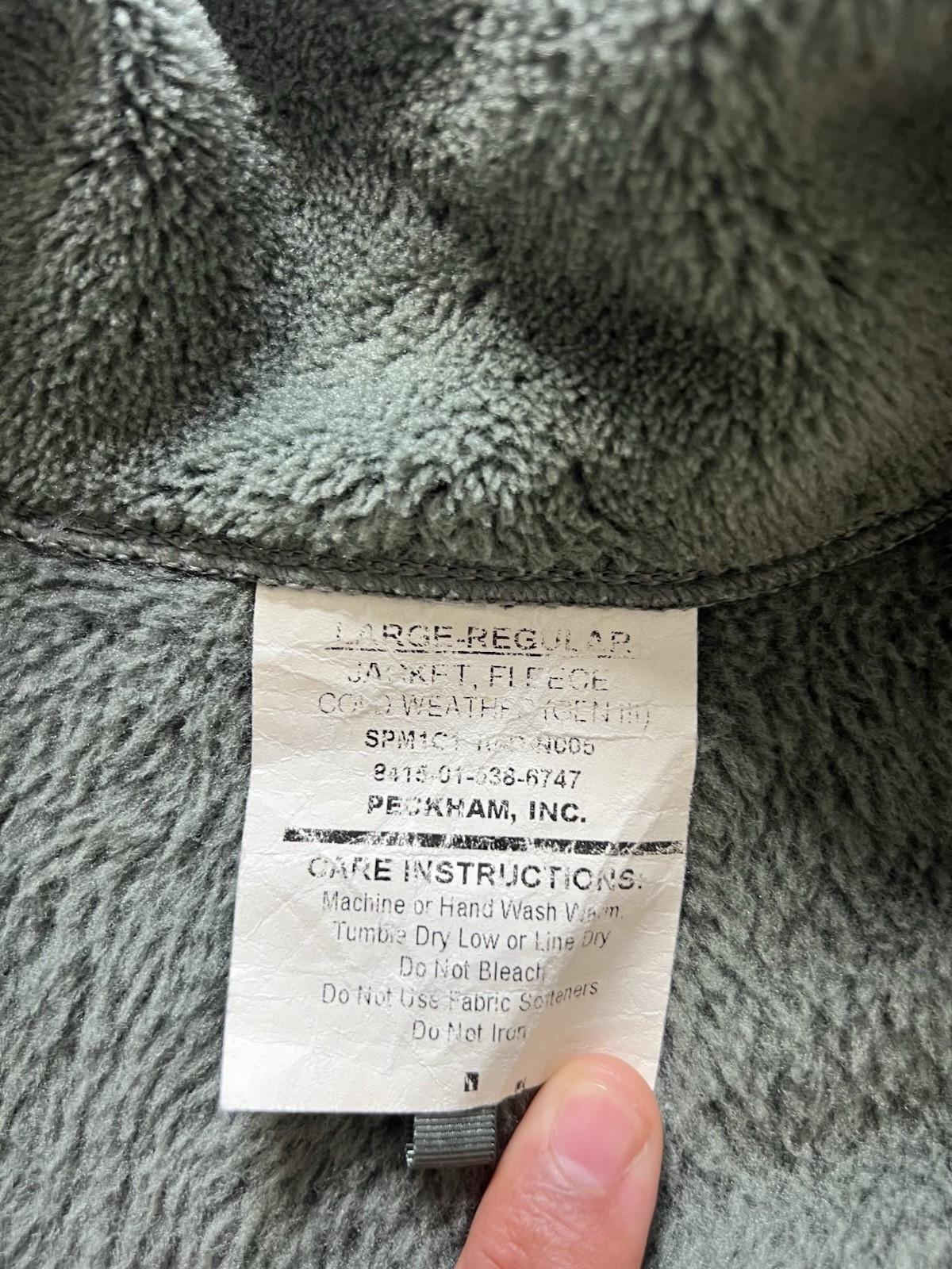 US Military Jacket Mens L Green Fleece Gen III Cold Weather Fleece Surplus Army