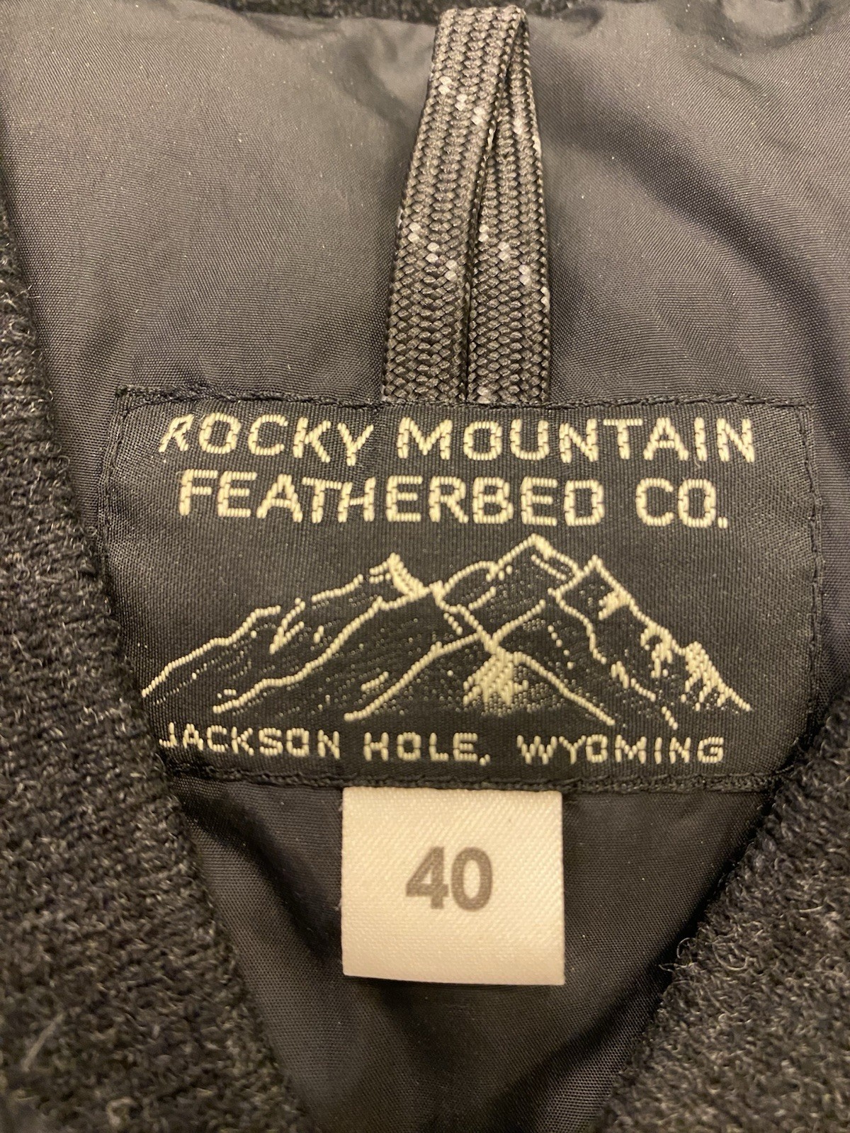 Rocky Mountain Featherbed Co. Vest Black 40 Zipper Made in Japan Pre-Owned