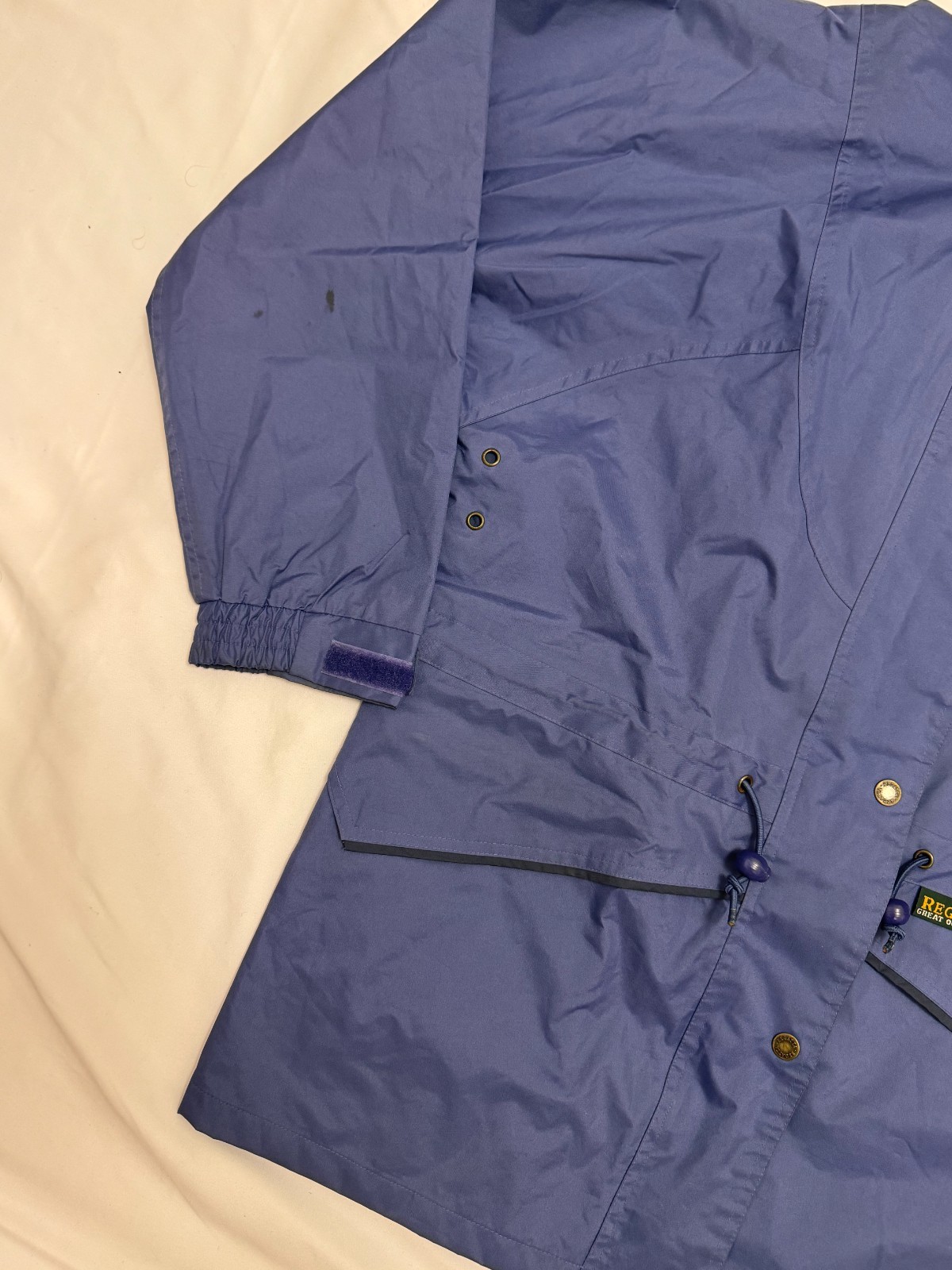 Regatta Waterproof Rain Jacket Blue Hooded Lightweight Packable Men’s Medium