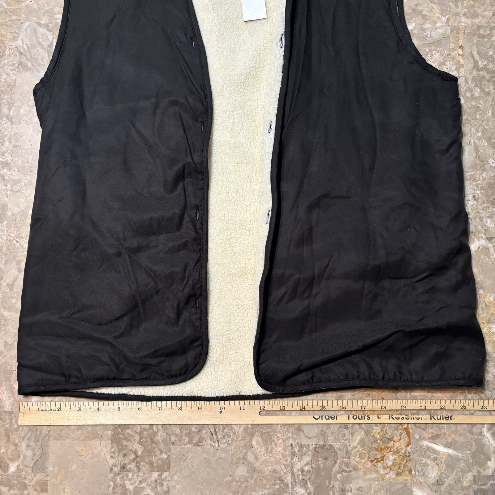 Rag & Bone Vest Mens Size 44 Black Sherpa Lined Lace Up Western Barneys NEW $895