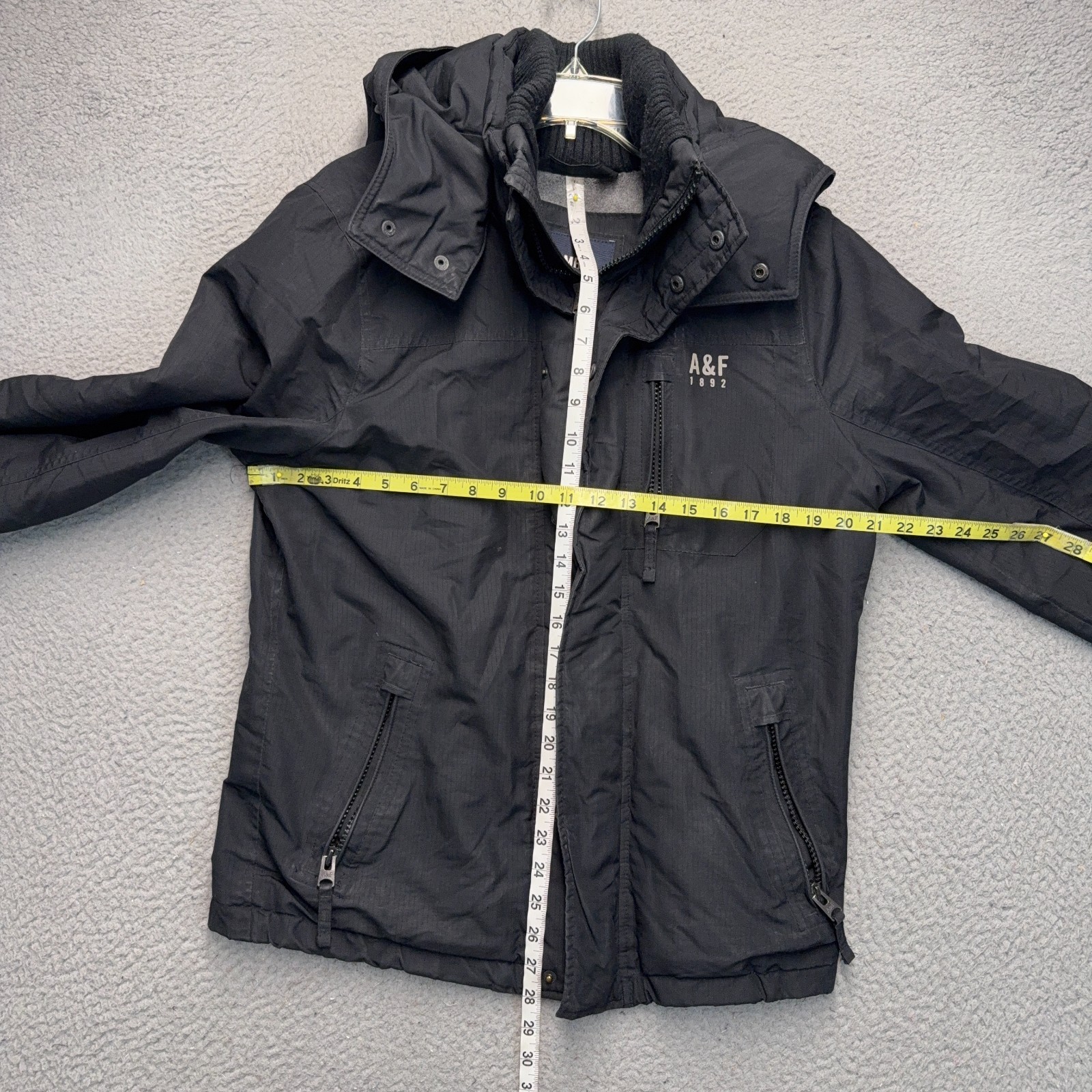Abercrombie Fitch Jacket Mens Large Black A&F All Season Weather Warrior Fleece