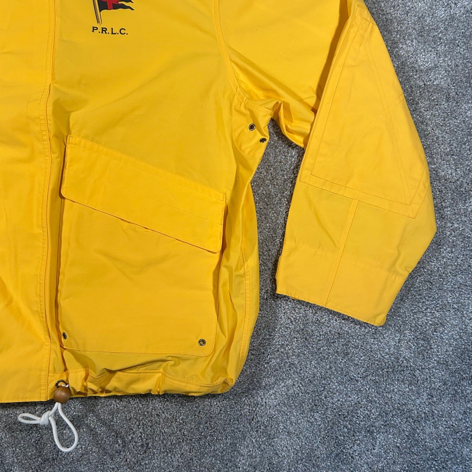 Polo Ralph Lauren Mens PRLC Sailing Jacket Yellow Hooded Windbreaker Large NWT