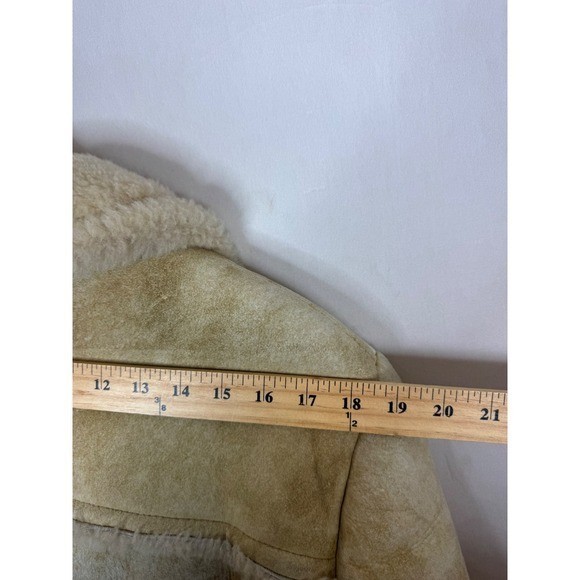 Leather Attic Vintage Shearling Sheepskin Coat Mens 42 Tan Made in Canada Parka