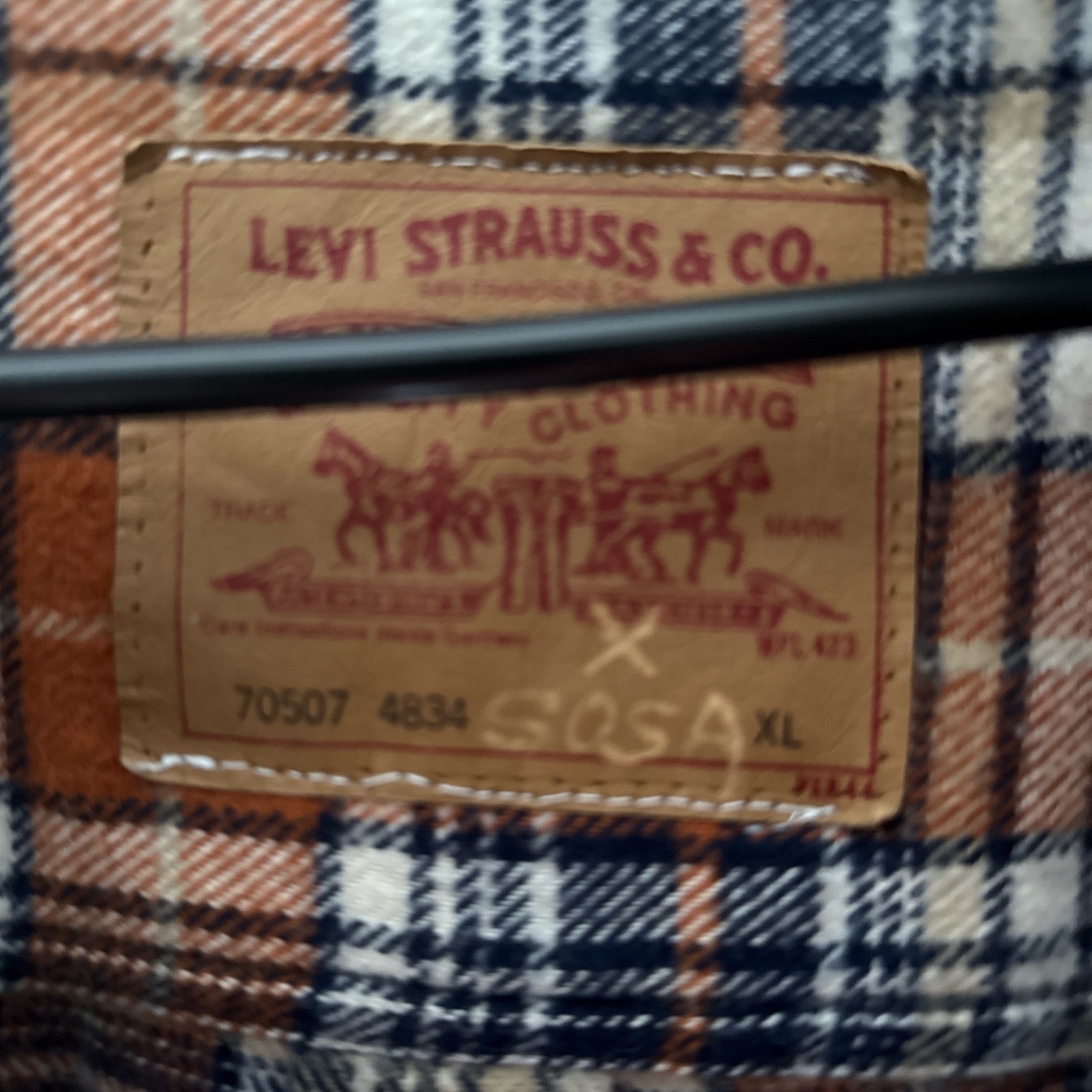 VINTAGE DISTRESSED LEVIS JACKET! REVERSIBLE FLANNEL CUSTOM 1 OF 1 PIECE!