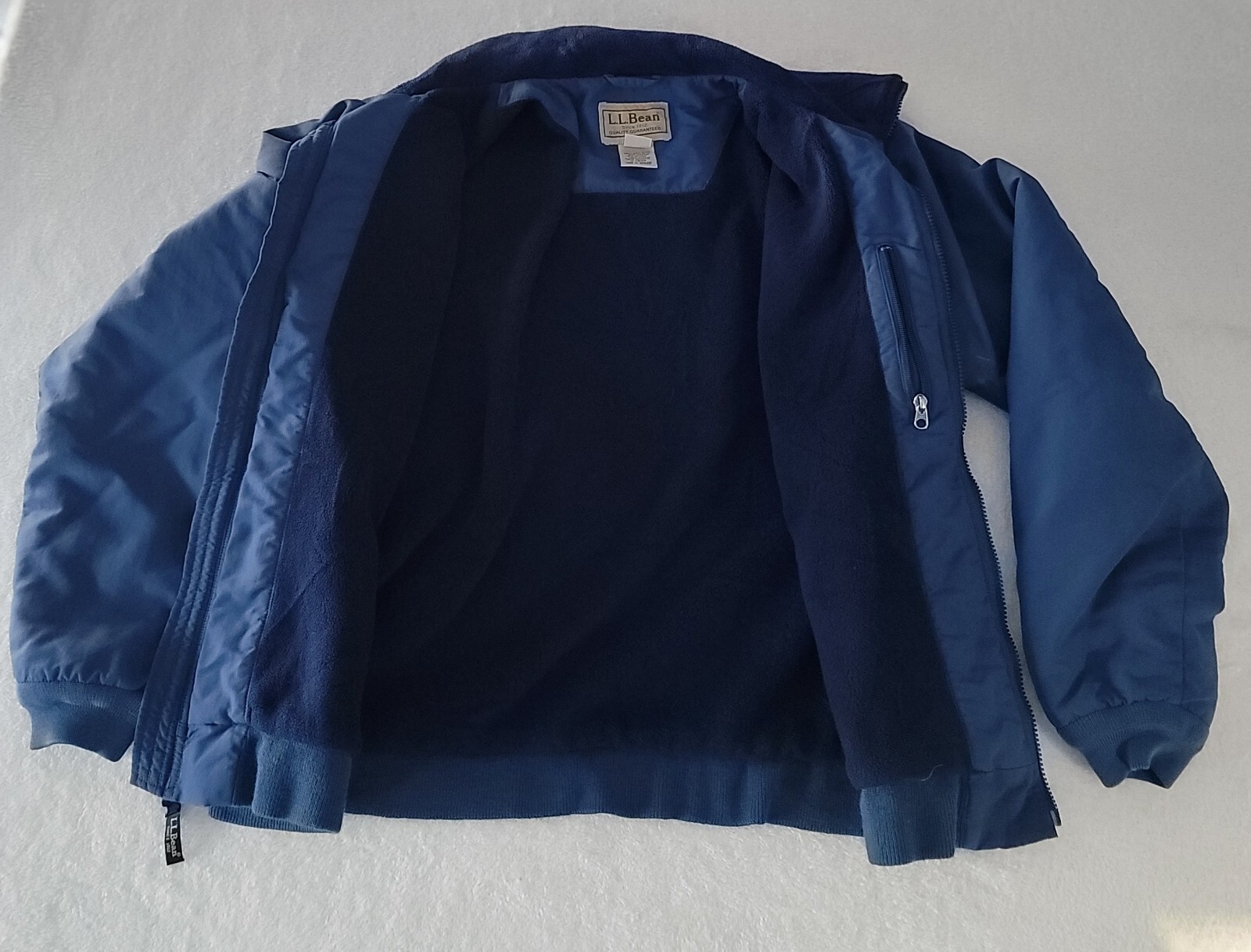 Vintage L.L. Bean Men’s Medium Blue Warm-Up Jacket Classic Outdoor Shell Used
