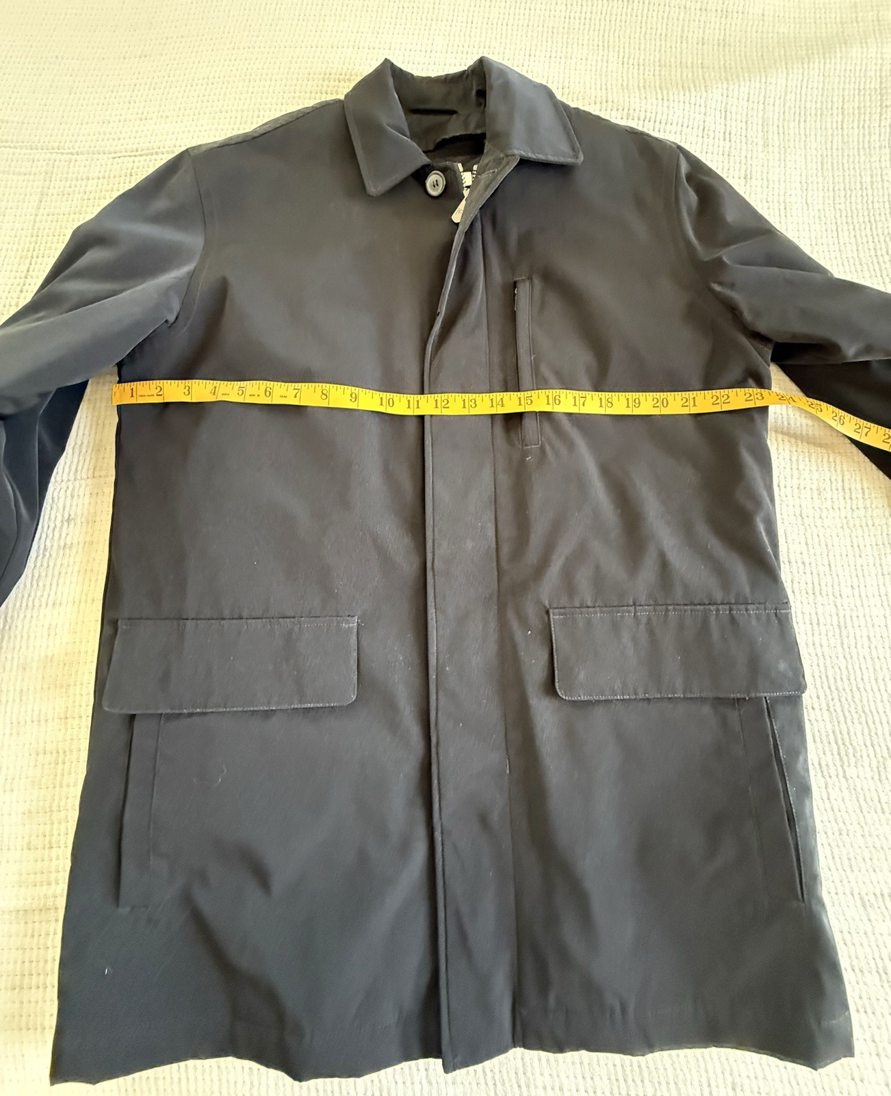 PERRY ELLIS PORTFOLIO MENS MULTI POCKET BLACK BUTTON ZIPPER JACKET SIZE M GUC