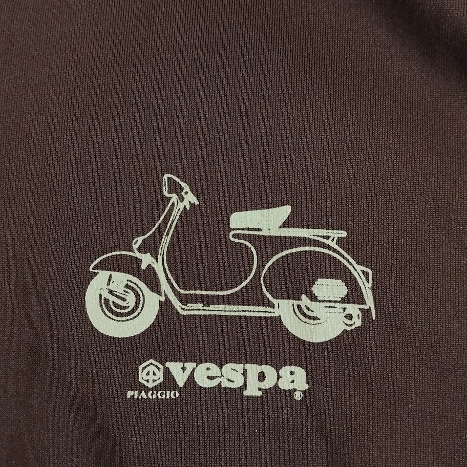 Vespa Piaggio Scooter Hoodie Hooded Sweat Jacket With Zip Brown Size M