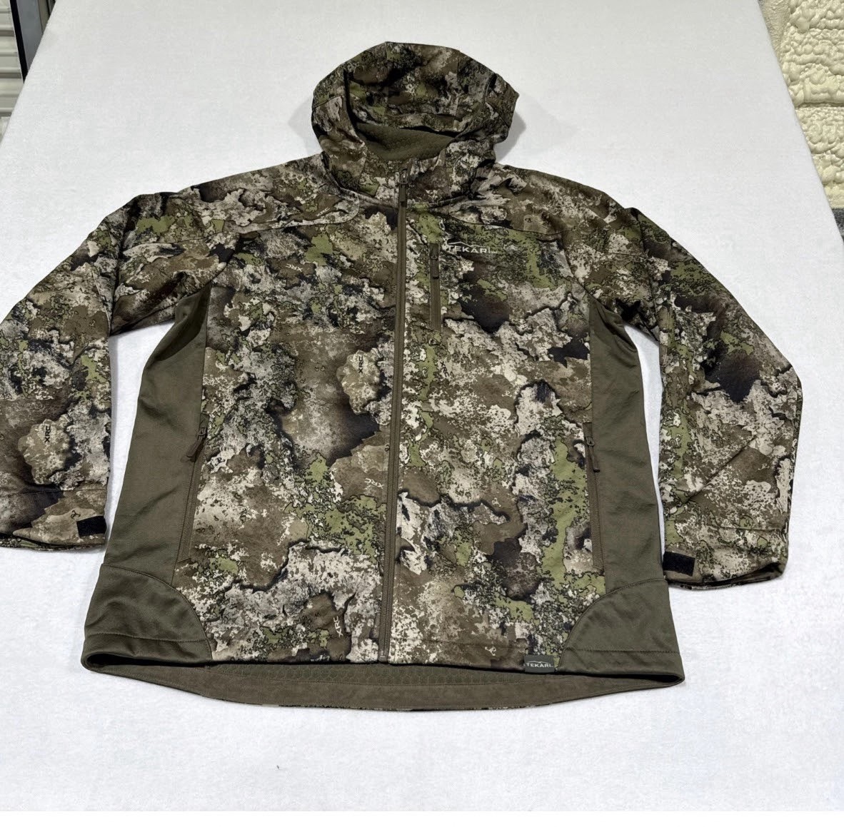 Tekari Mens Large TrueTimber XRC Camo Stride Flex Full Zip Hooded Hunting Jacket