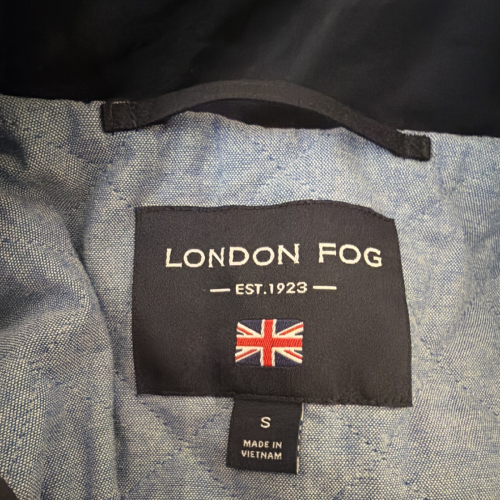 London Fog Unisex Adults Blue Trench Coat Jacket Size S Zipper Button Solid