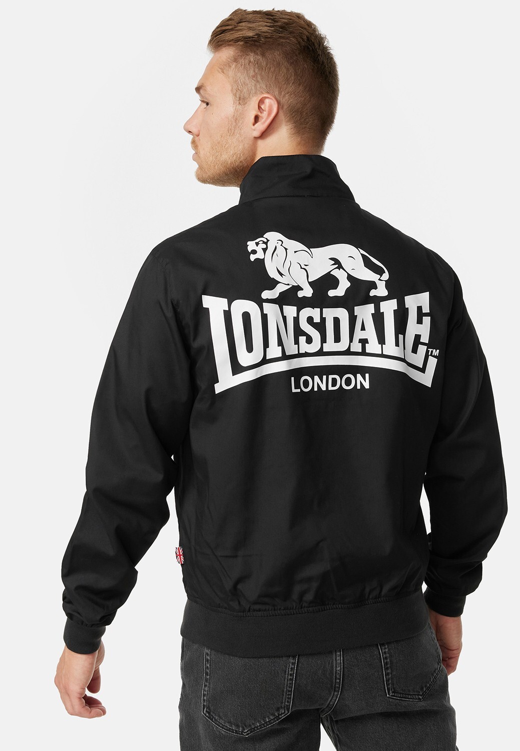 Lonsdale London Harrington Jacket Black XS S M L XL 2XL 3XL 4XL 5XL Bomber Jacket