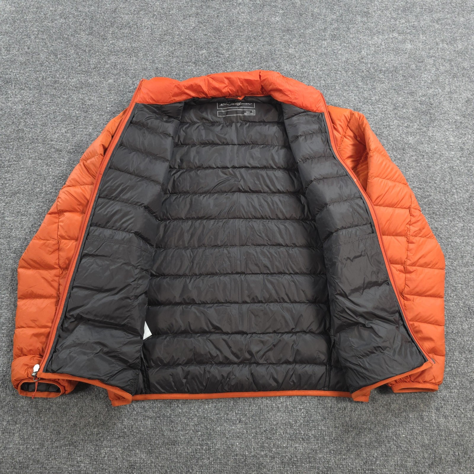 Eddie Bauer Jacket Mens Small Orange Cirruslite Down Puffer Hiking Outdoors