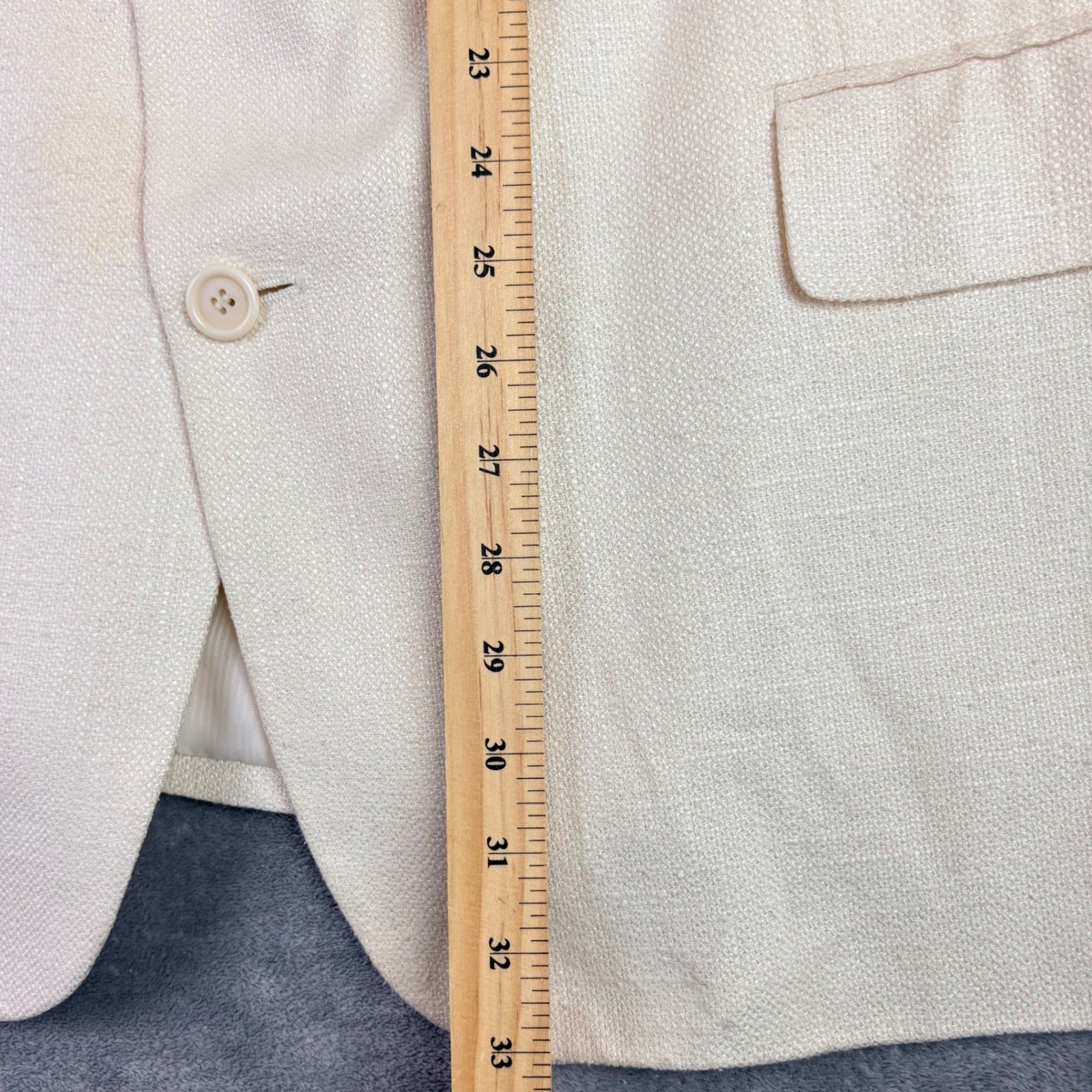 C&R Clothiers Mens 50R Off-White Raw Silk Blazer Two Button Sport Coat **Flaw