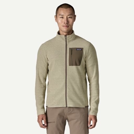 Patagonia R1 Air Fleece Jacket Mens Full Zip Lightweight Coal Orange 40275