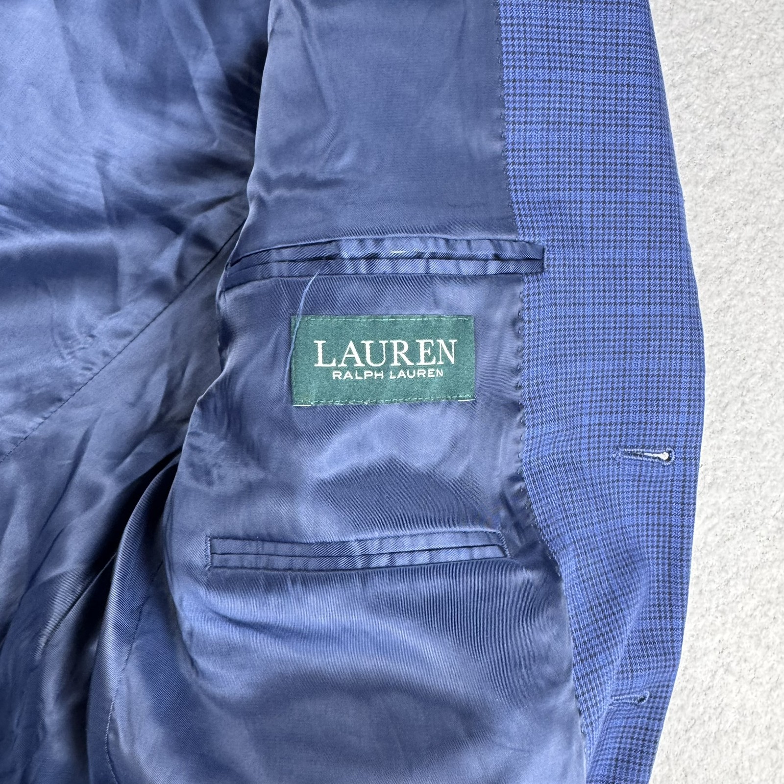 Lauren Ralph Lauren Men’s Blue Plaid Two-Button Sport Coat Blazer Size 42R
