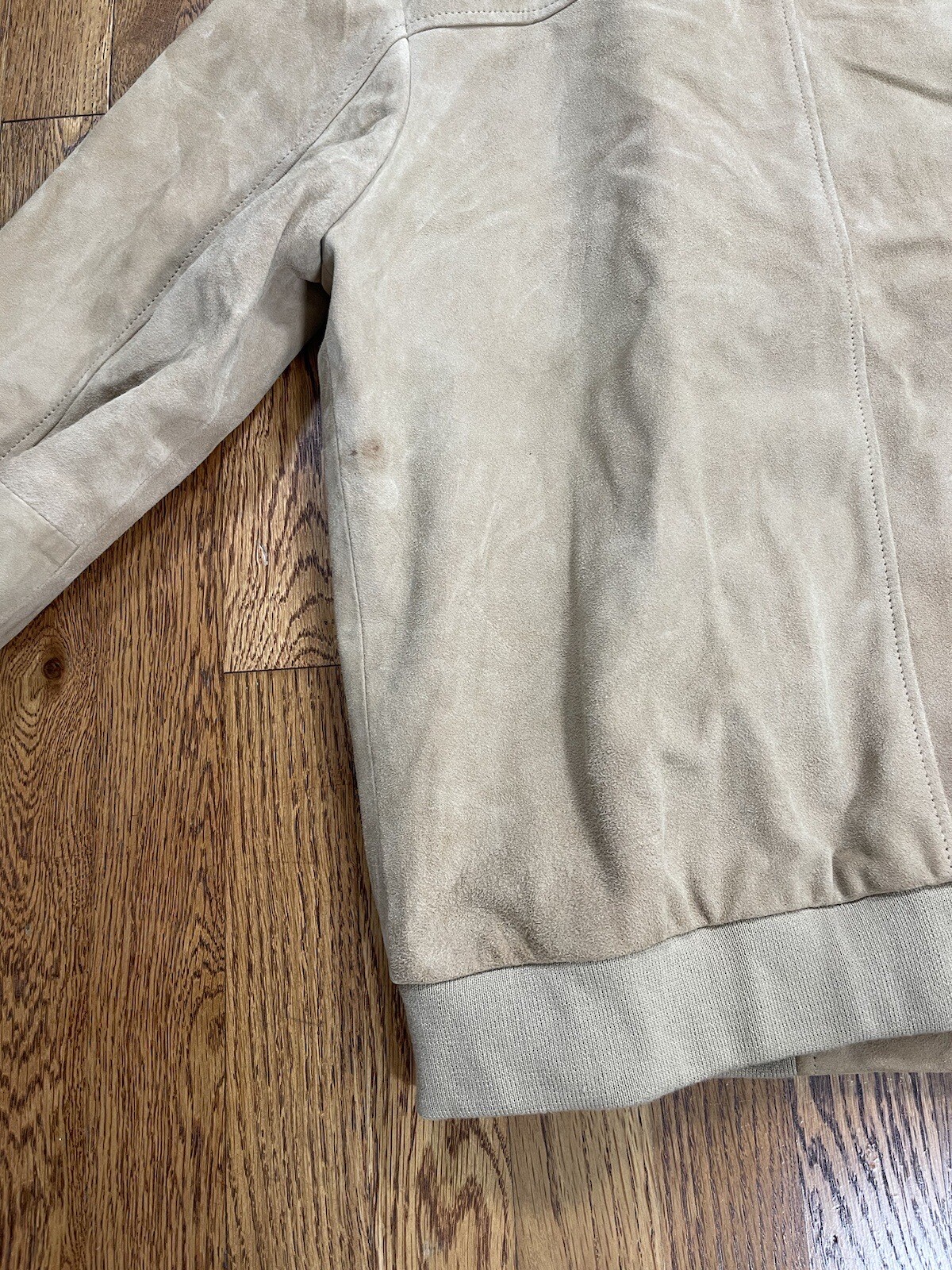 Topman Suede Jacket Beige Mens Size S Pre Owned Full Zip Good Condition