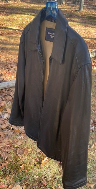 Super soft Dockers jacket, black lamb leather full zip mid-weight lined +pockets