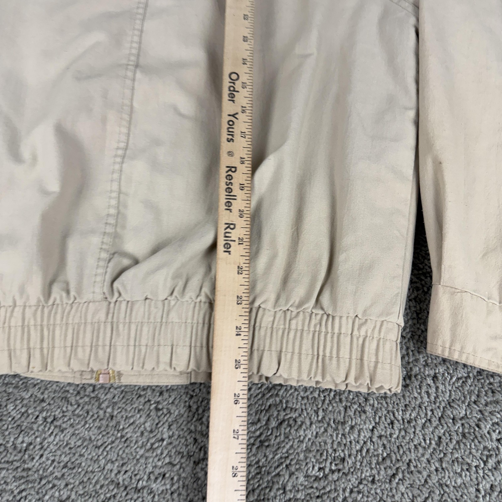Vintage Oakton Ltd Jacket Mens Medium Beige Bomber Cotton Blend Lined Casual