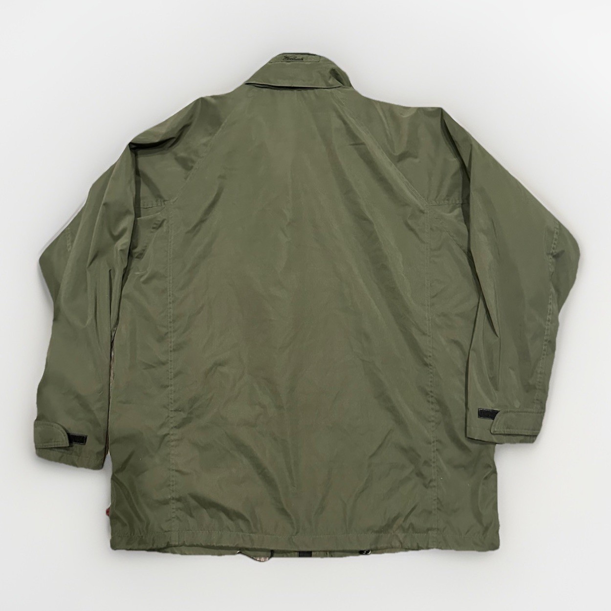 Woolrich Utility Field Rain Jacket Mens XL Green Mesh Lined Lightweight Vintage