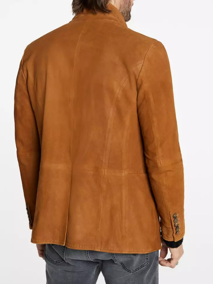Men’s Brown Leather Trucker Jacket Suede Custom Made Size S M L XL 2XL 3XL 4XL