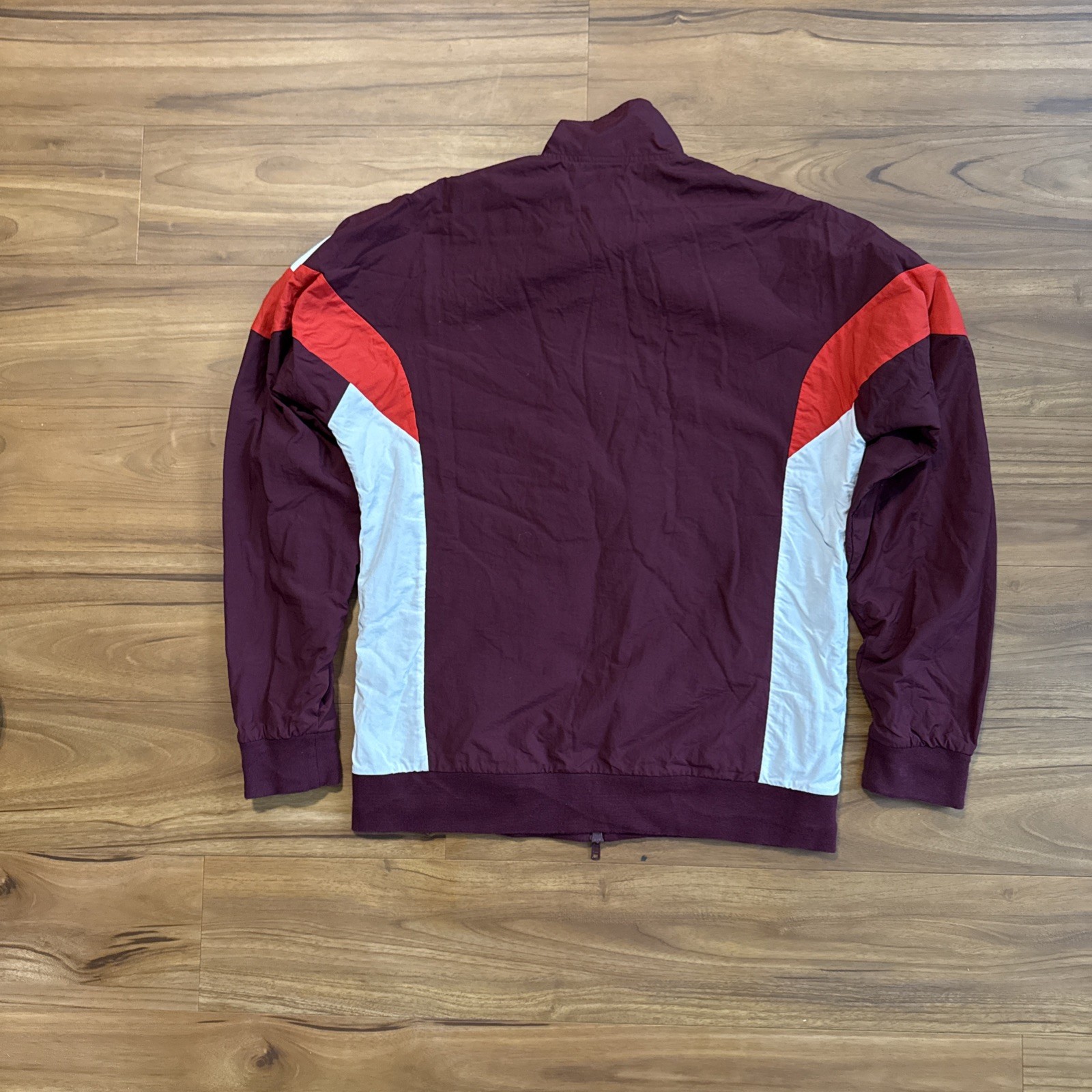 Adidas Lined Jacket Maroon Sz Small Trefoil Logo