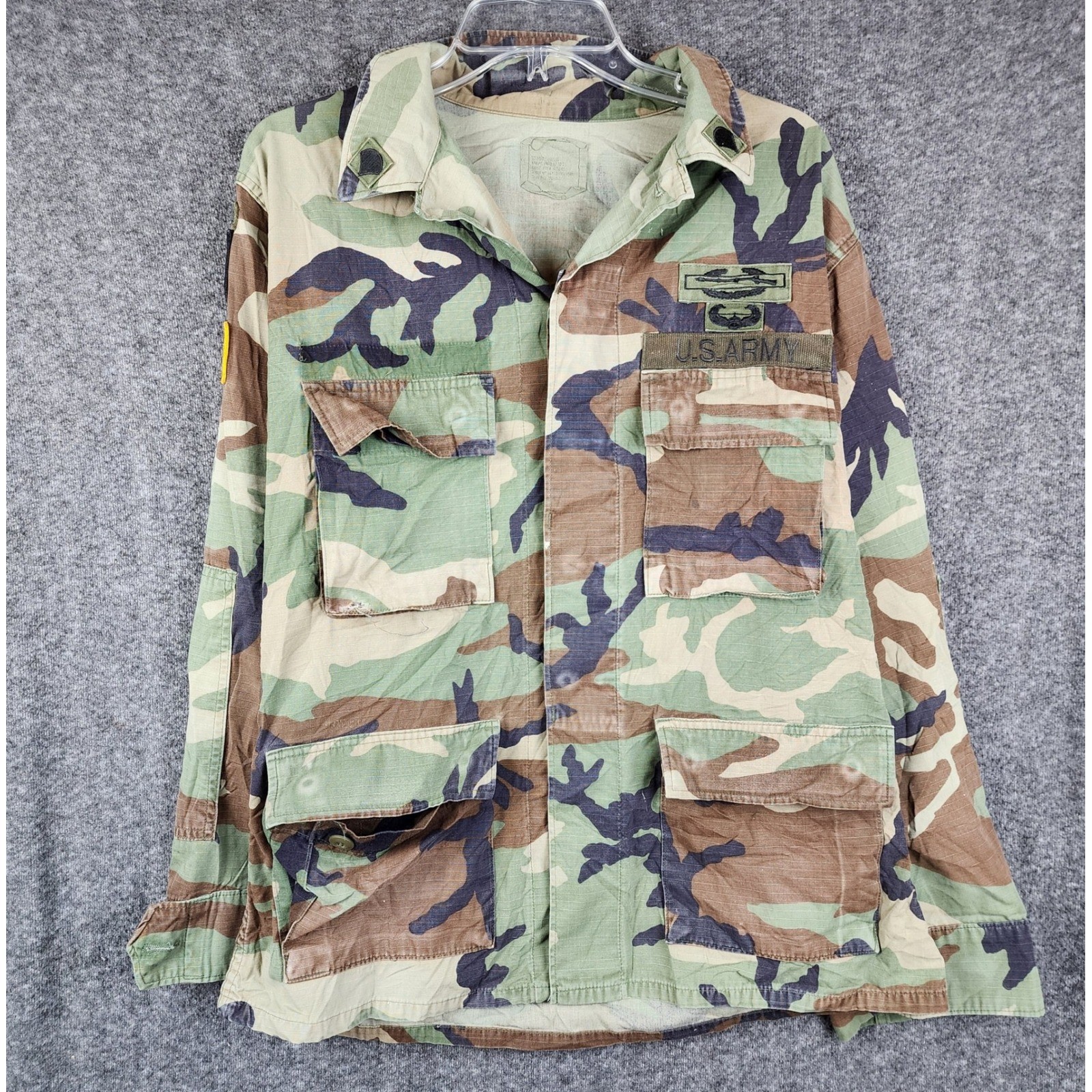 US Army Combat Shirt Mens Medium Green Woodland Camo Ripstop 101st Airborne BDU