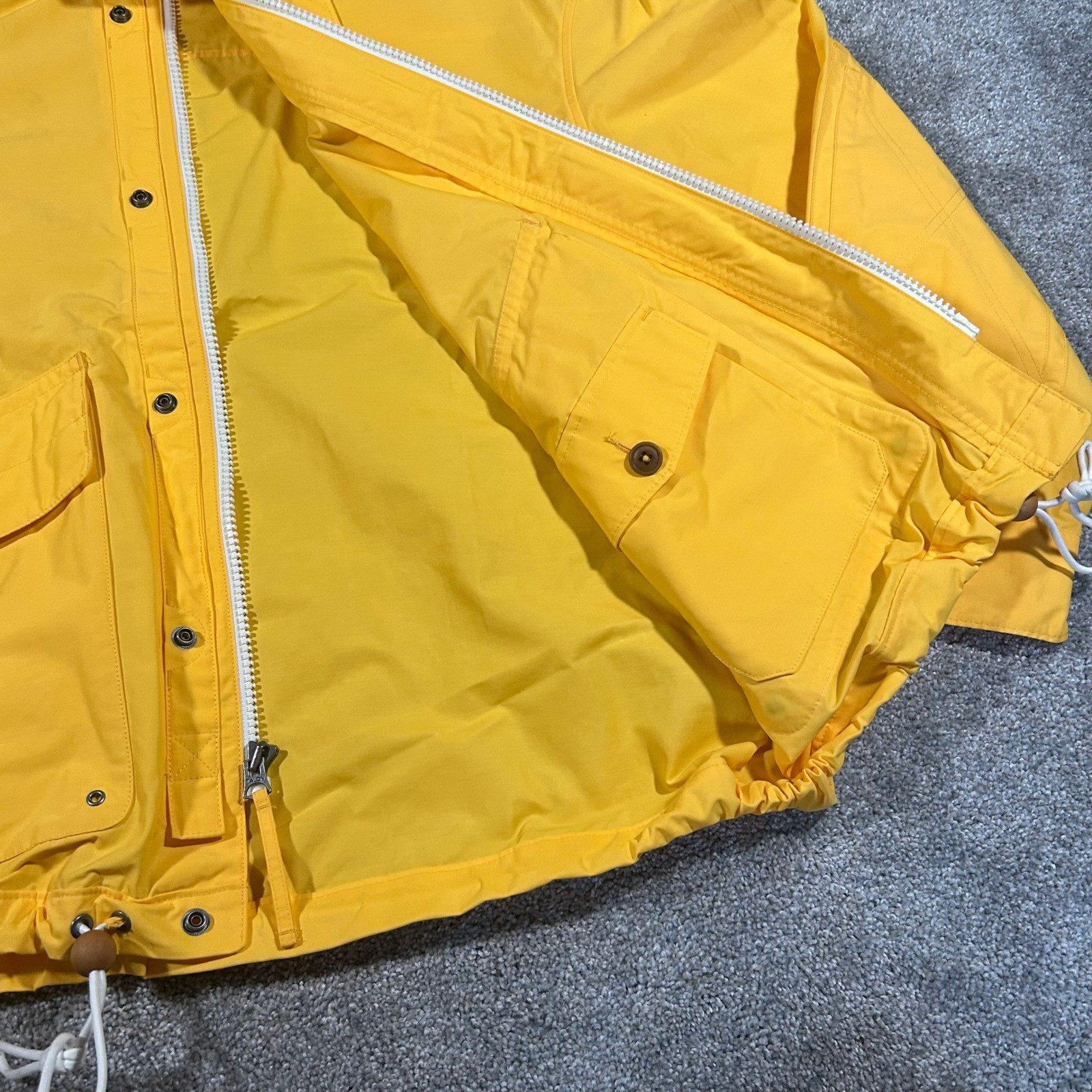 Polo Ralph Lauren Mens PRLC Sailing Jacket Yellow Hooded Windbreaker Large NWT