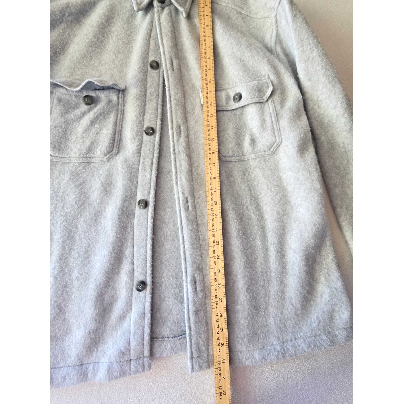 NYB Not Your Basic Gray Shirt Jacket Mens Large Button Front Shacket 0392