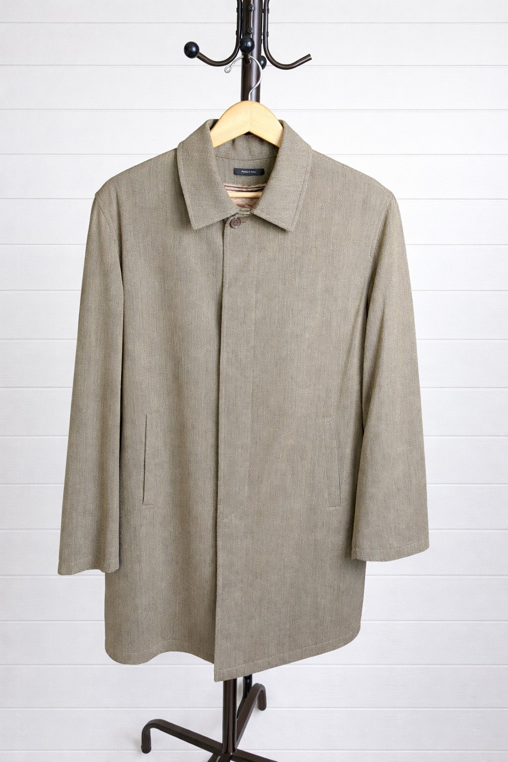 DUNHILL Virgin Wool Overcoat Coat ITALIAN 52 US42 XL Removable Quilted Lining