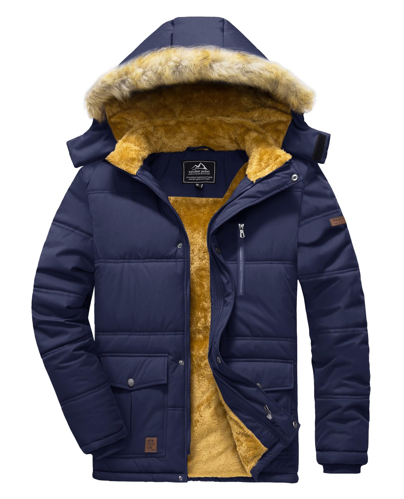 Magcomsen Men’s Waterproof Hiking Coat Puffer Ripstop Hooded Zip Bomber Jackets