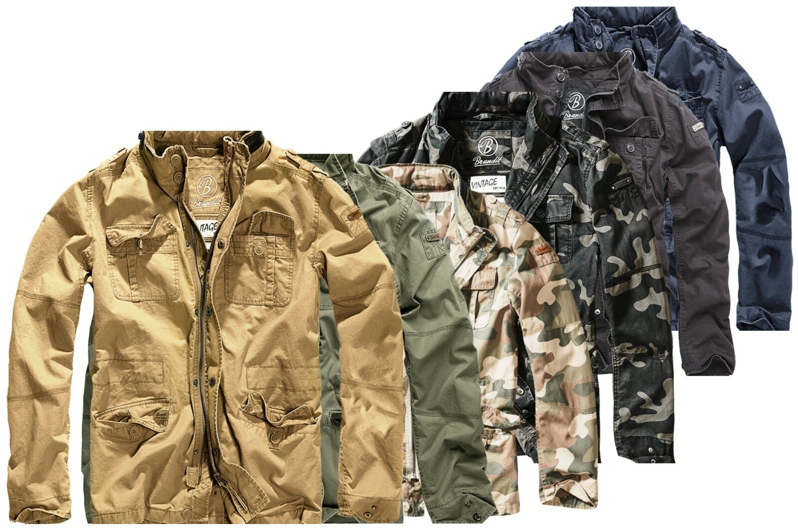 Brandit Britannia Herren Jacken Mäntel Militär Feldjacke Army Parka S M L XL-7XL