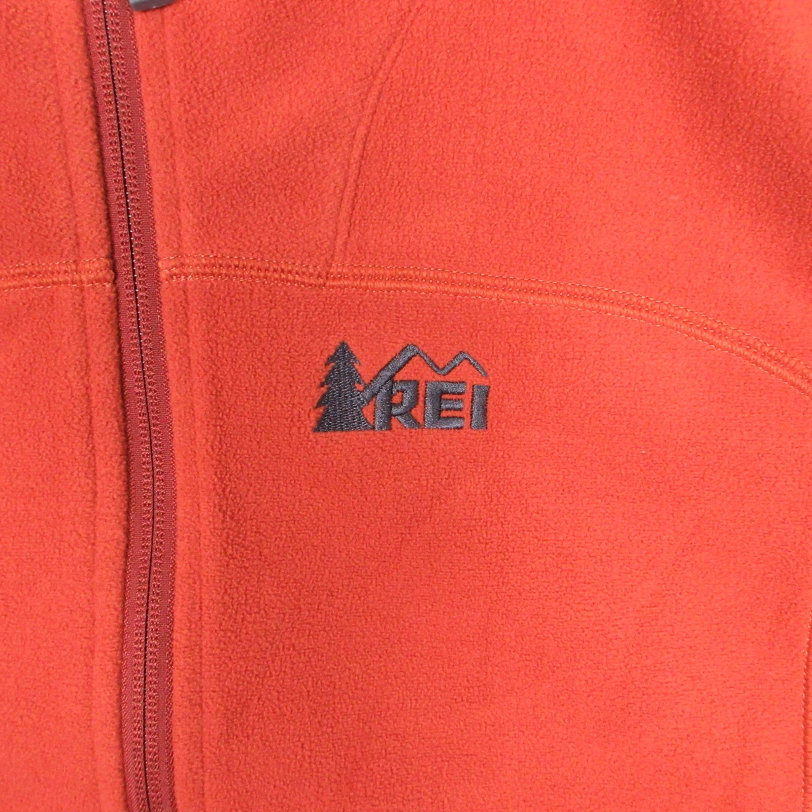 REI Jacket Mens Large Orange Co-op Windbrake Fleece Vest Outdoor Hiking Walking
