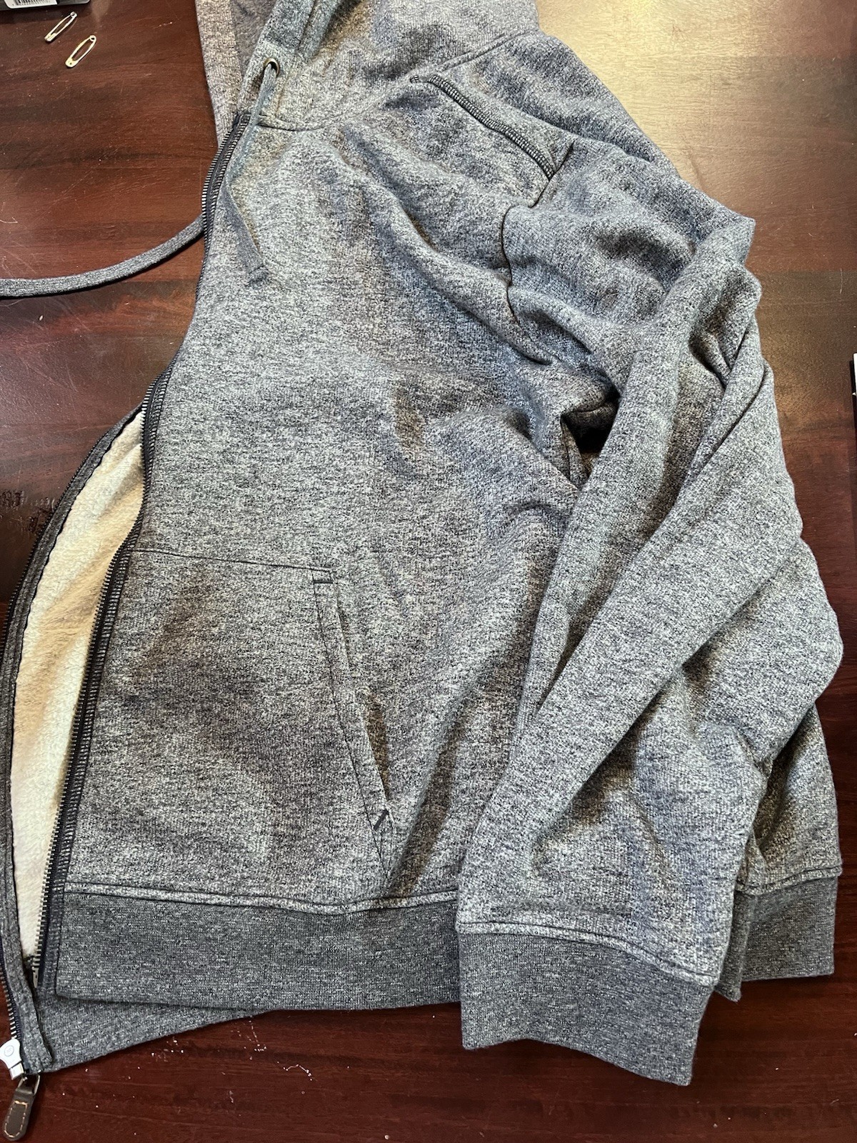 3XL Hoodie Hooded Sweat Jacket Johnston & Murphy Heathered Gray/Blue NEW XXXL