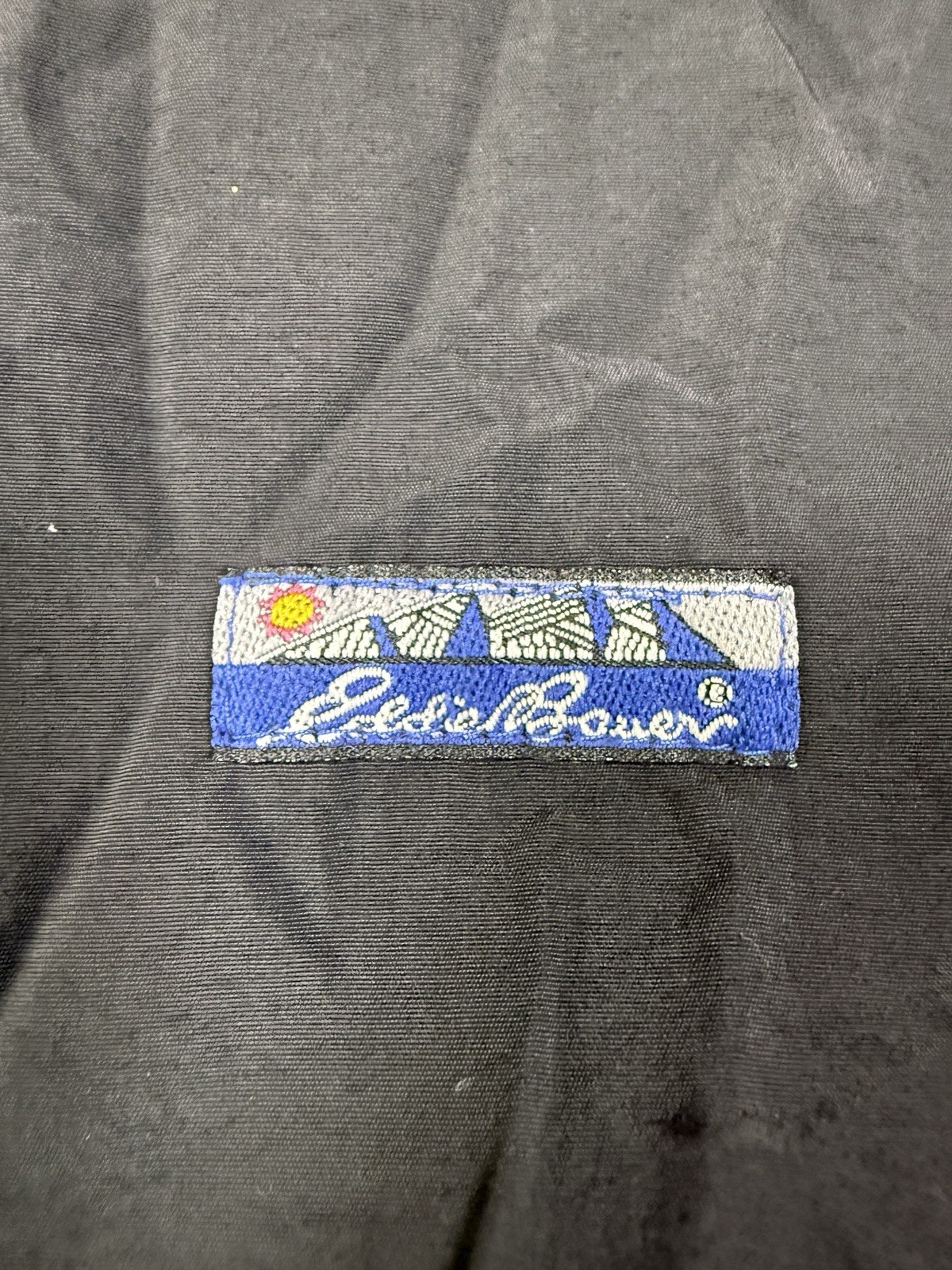 Vintage Eddie Bauer Jacket Mens Medium Blue Fleece Lined Zip Bomber Made USA 90s