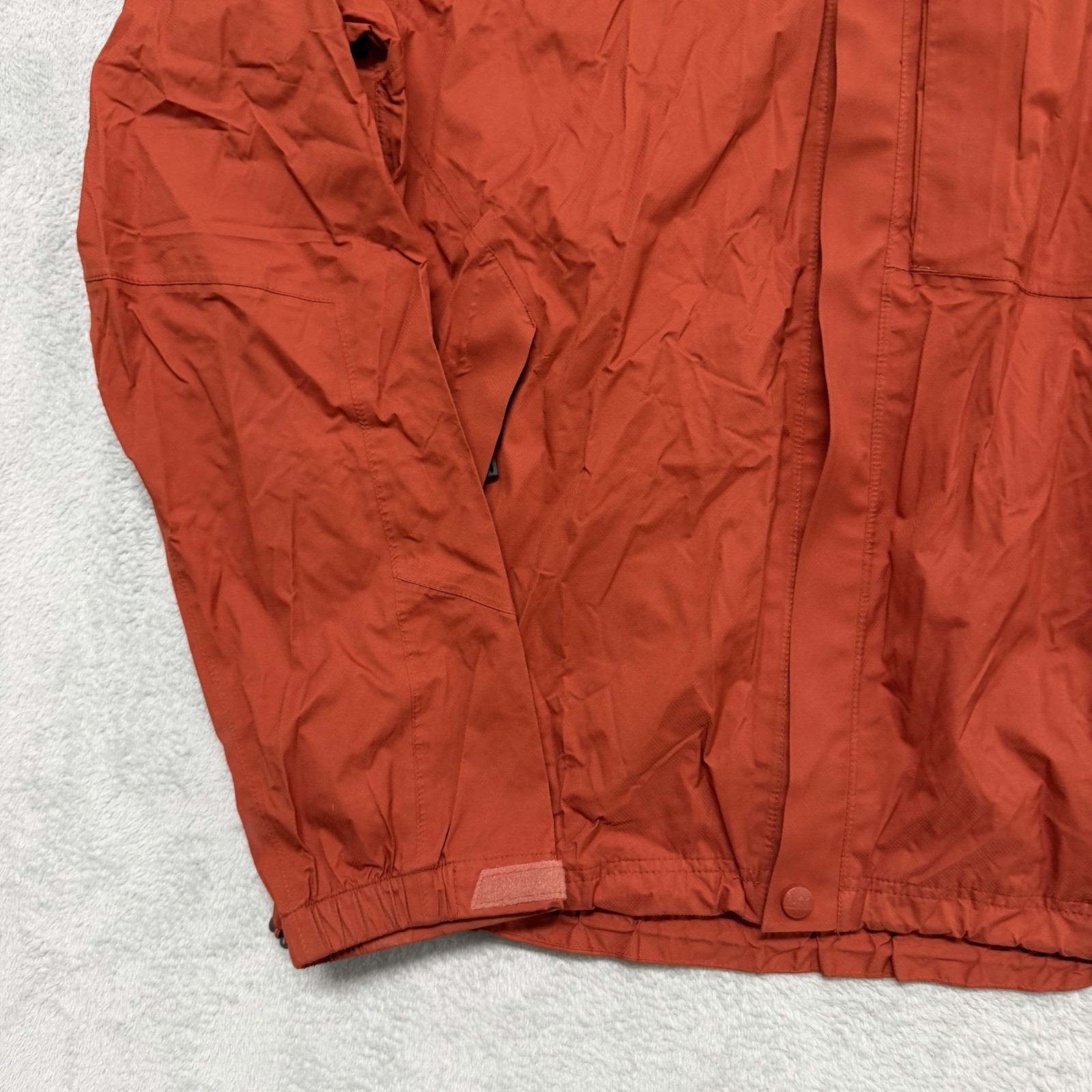 Vtg REI Elements Rain Windbreaker Shell Jacket Full Zip Hooded Orange Mens Large