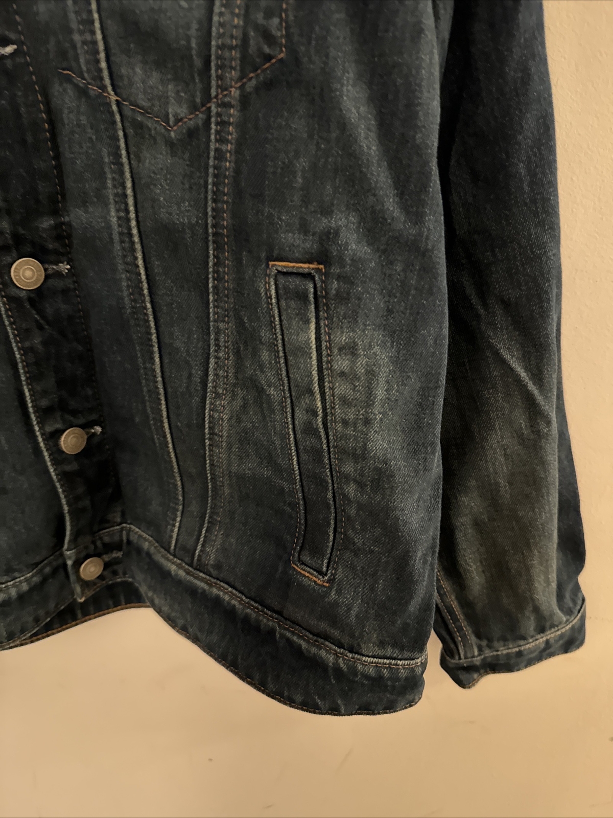 Abercrombie & Fitch Mens Medium Blue Washed Trucker Jean Jacket Size M