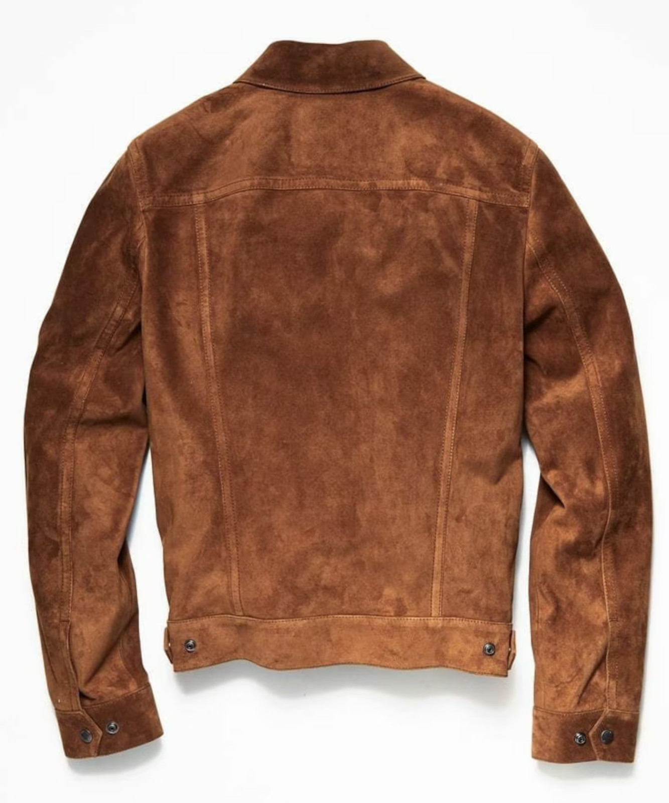 Mens Brown Leather Trucker Jacket Pure Suede Shirt Jacket Size S M L XL 2XL 3XL
