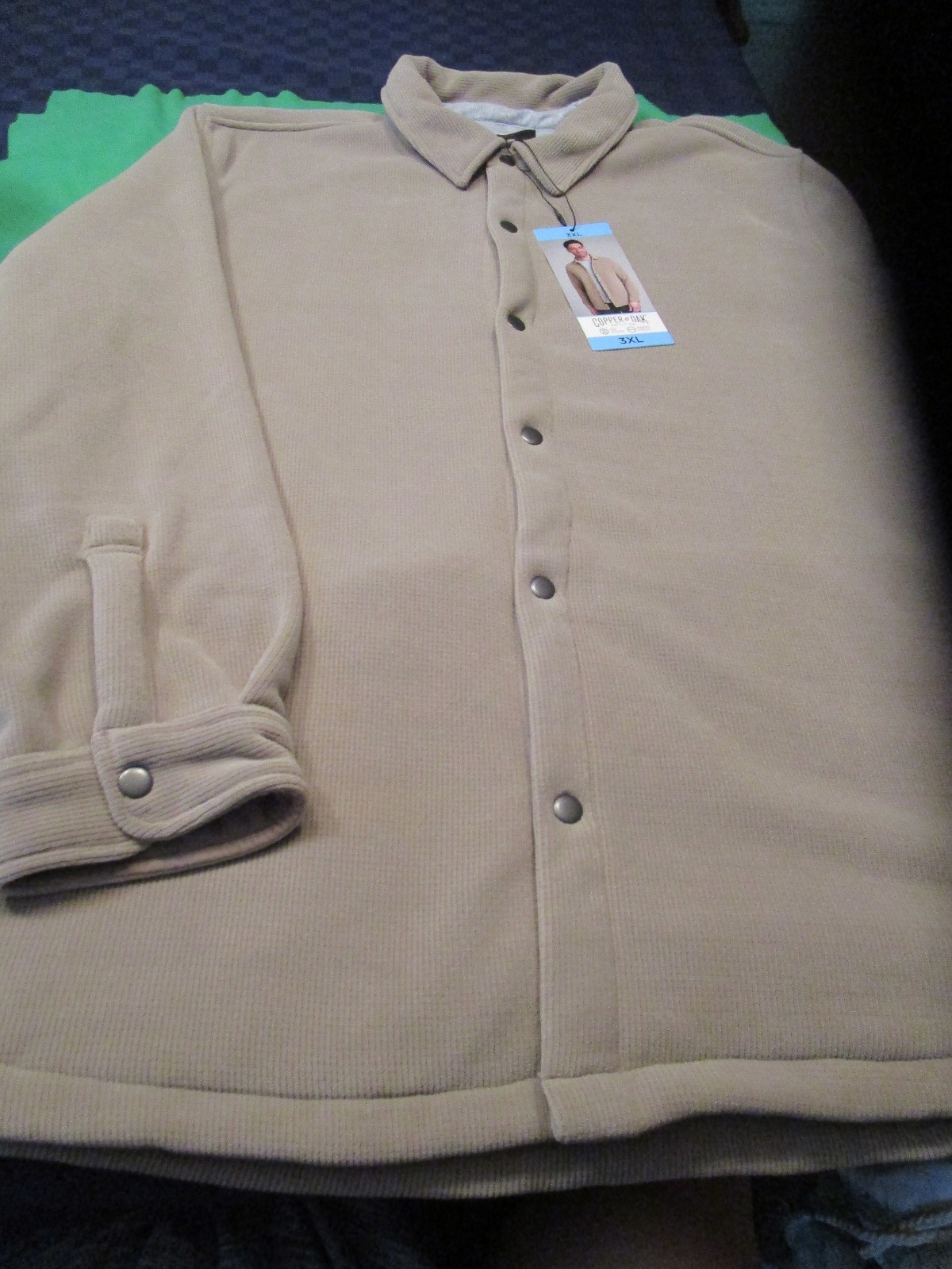 NWT Copper & Oak Men’s Fleece Shirt Jacket Heavyweight Snap Buttons BROWN 3XL