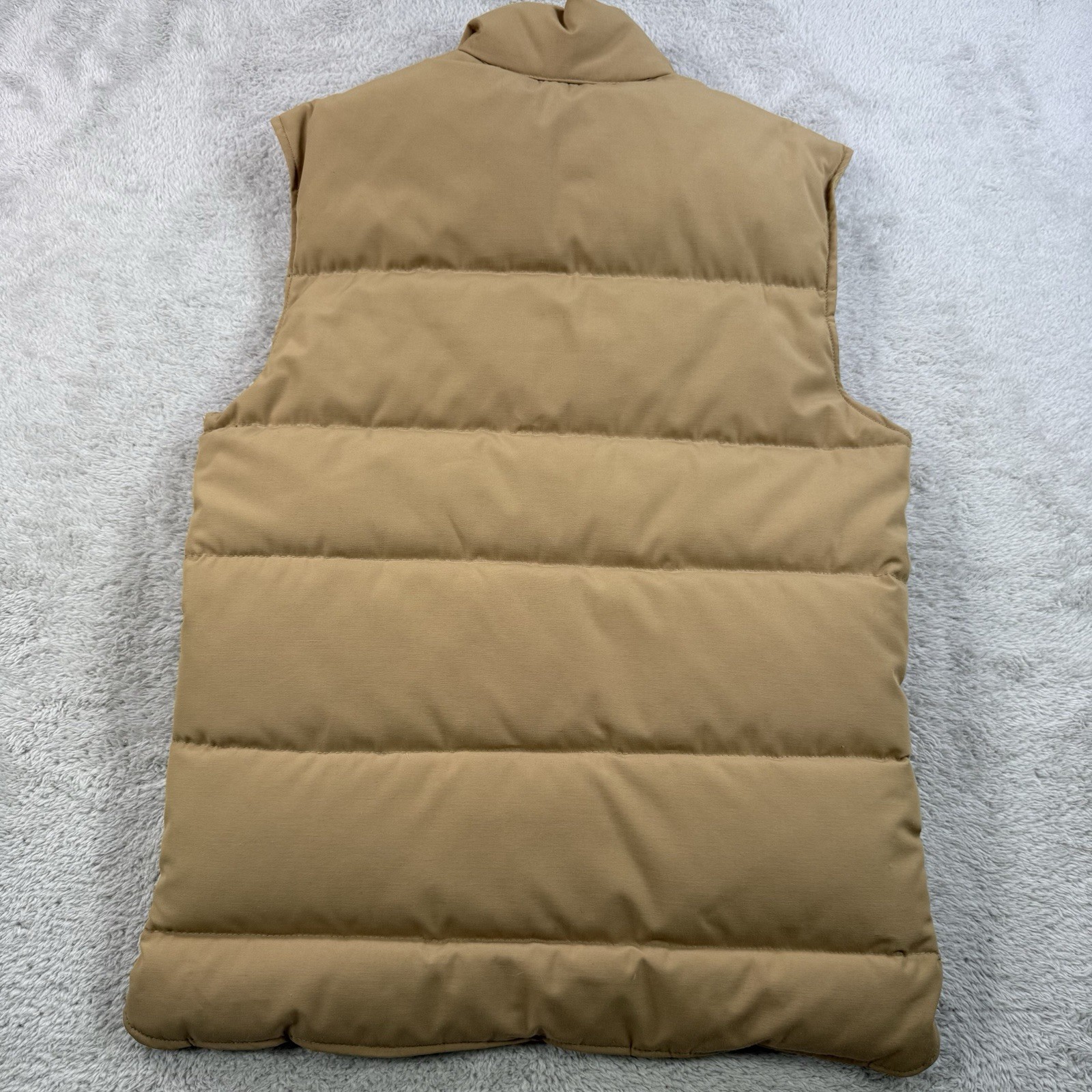 Vintage 10X Vest Mens Medium Khaki Tan Duck Down Puffer Flip Pocket Outdoor