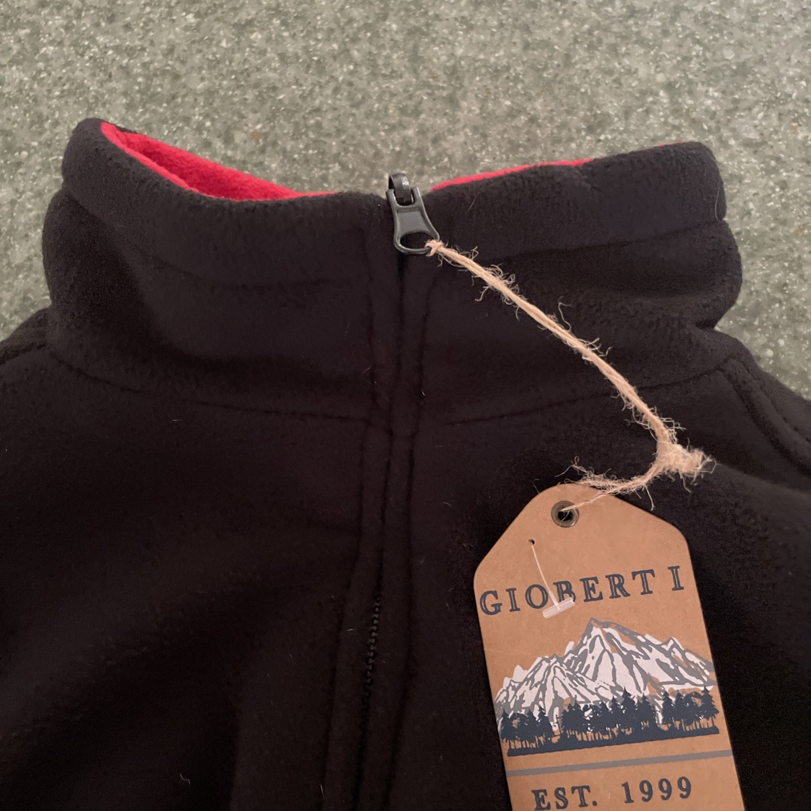 Gioberti Outerwear Mens L Fleece Jacket Zip Black Red Reversible Soft Cozy NWT