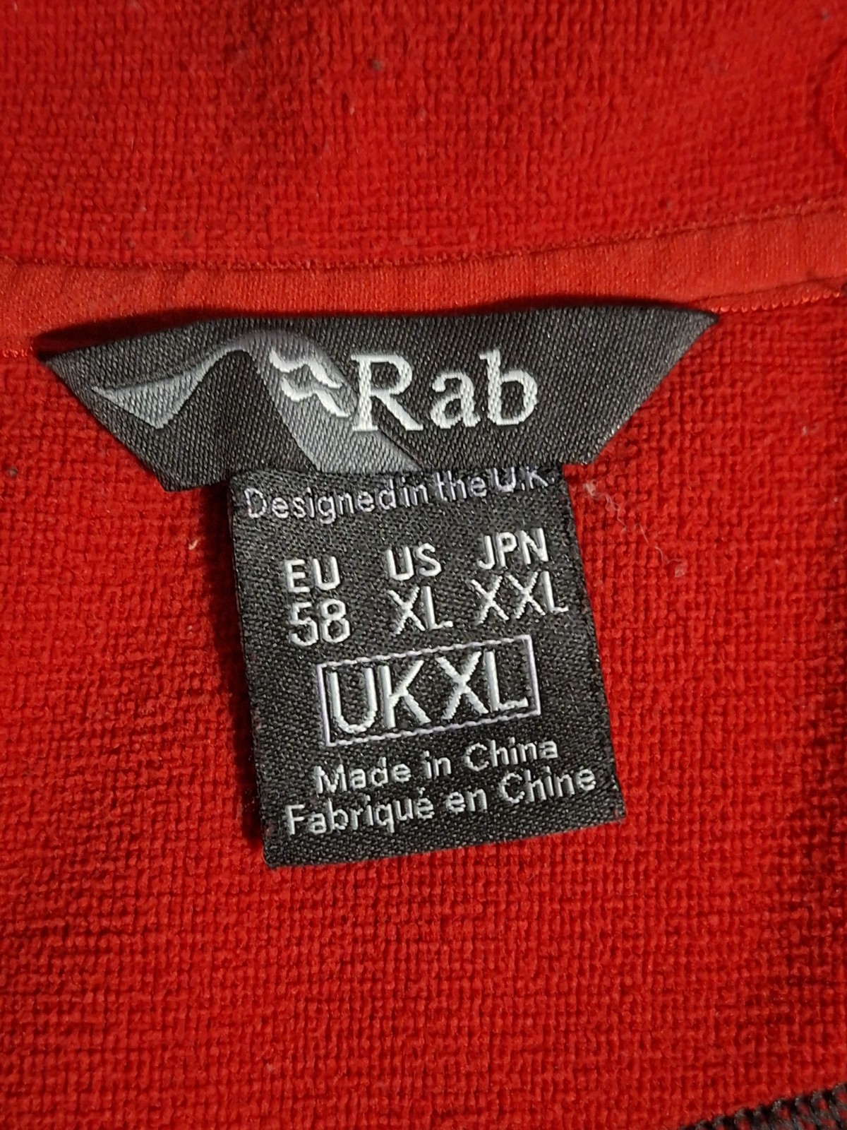 Rab Orbit Pull On Mens XL 1/4 Zip Fleece Polartec Hiking Outdoors Red Grey