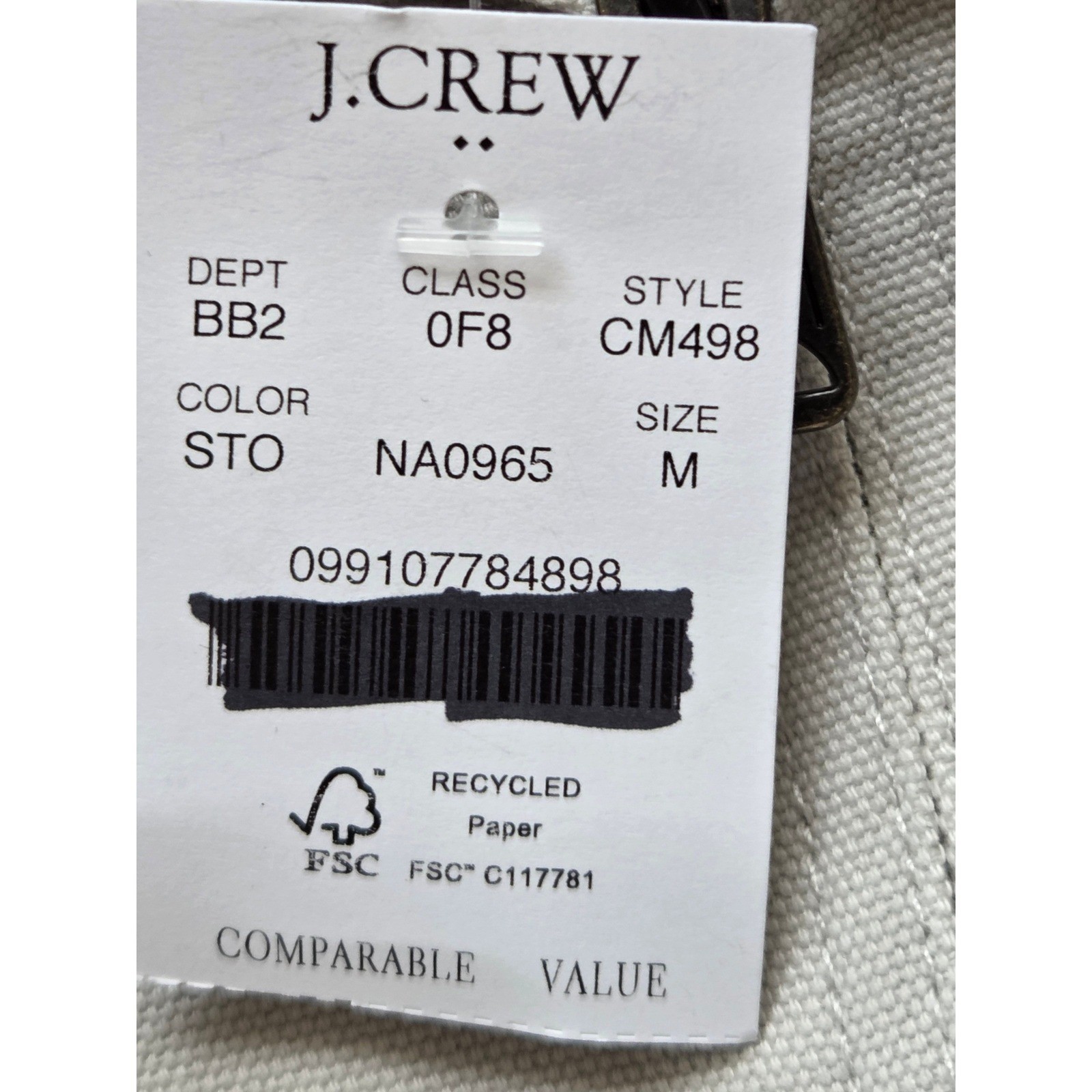 J. Crew Canvas Work Jacket Corduroy Collar Mens M Stone NWD $280 CM498