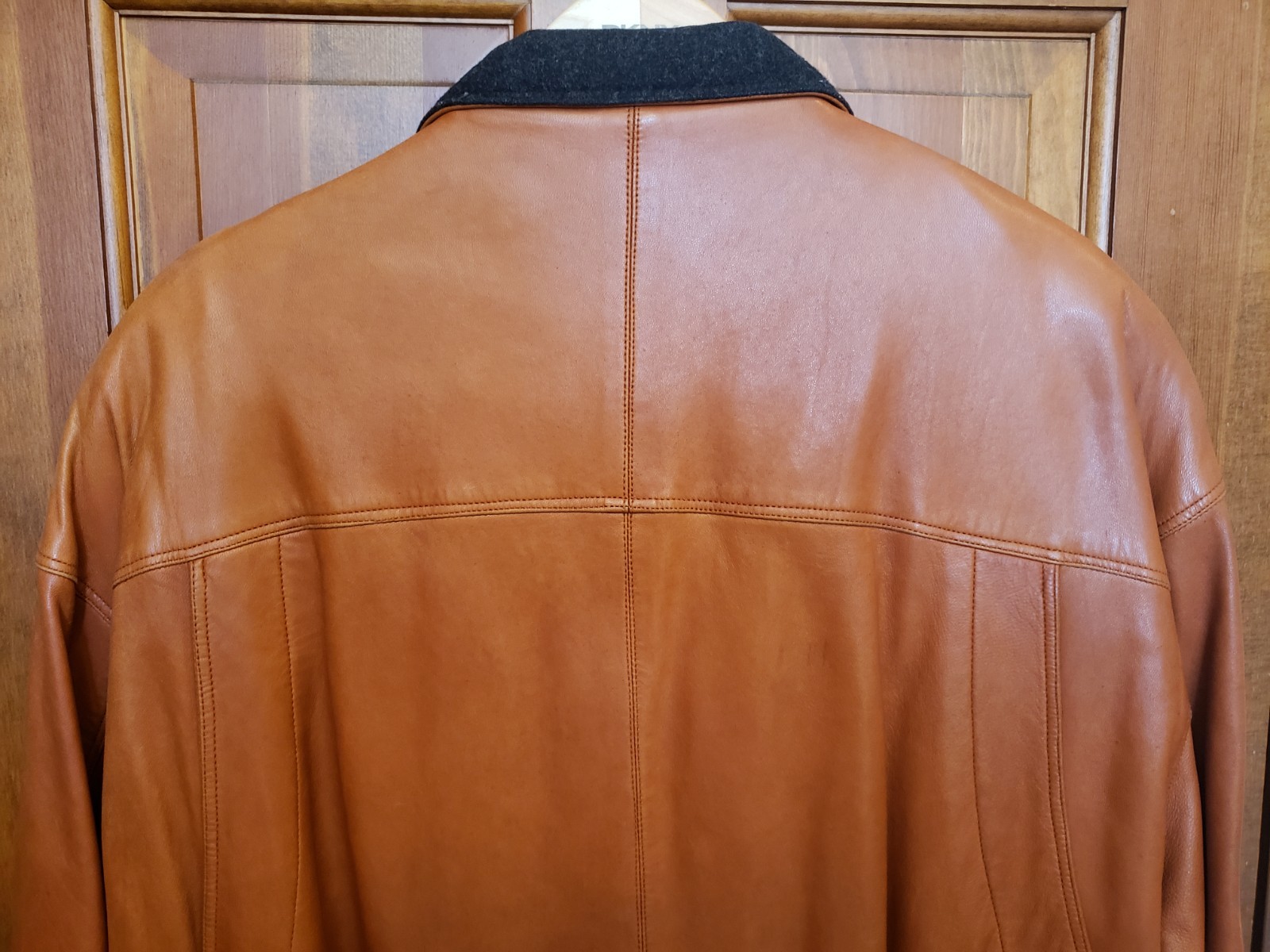 Vintage Marc Buchanan Pelle Pelle Tan Soft Leather Jacket Trench Coat, Size 40