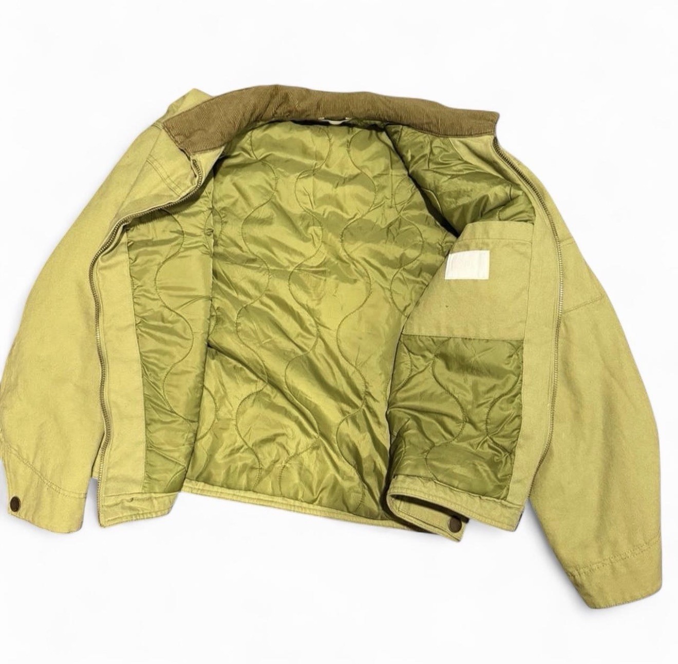 Zara Green Zip Utility Jacket Lined Solid Short Length Men’s Size M SHIPS FAST