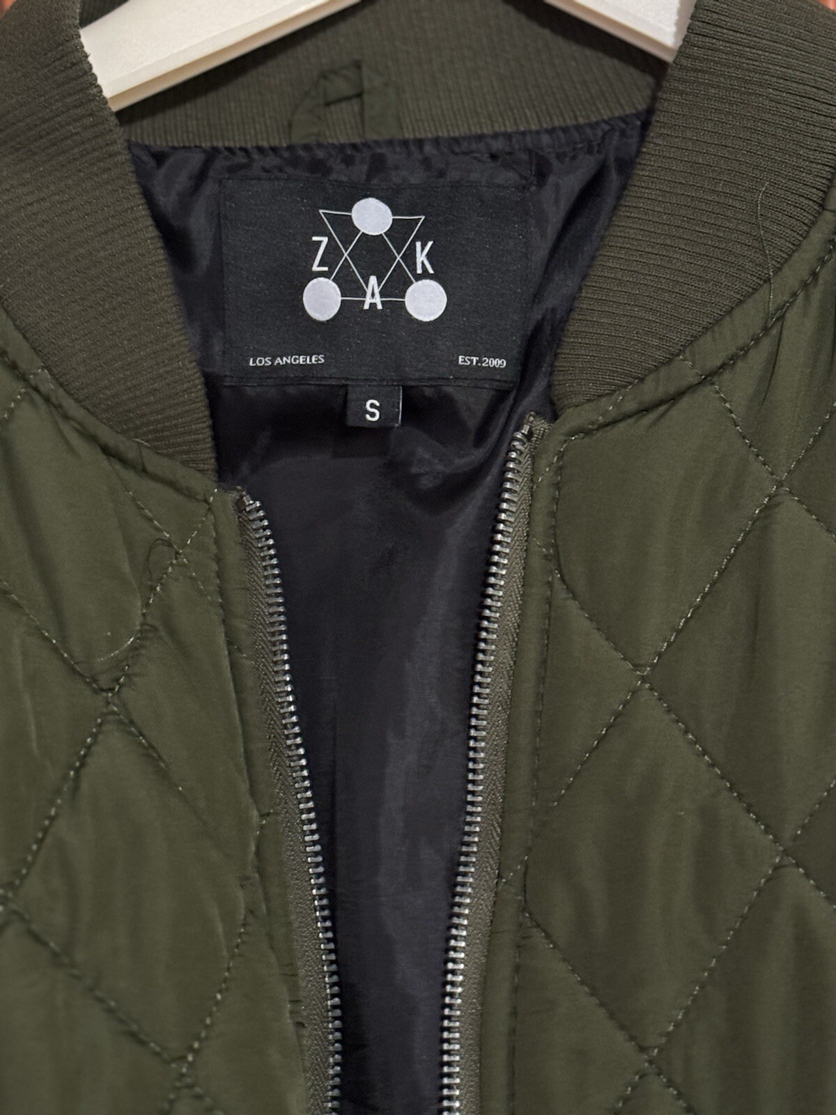 ZAK Los Angeles Full Zip Bomber Jacket Green Size Small