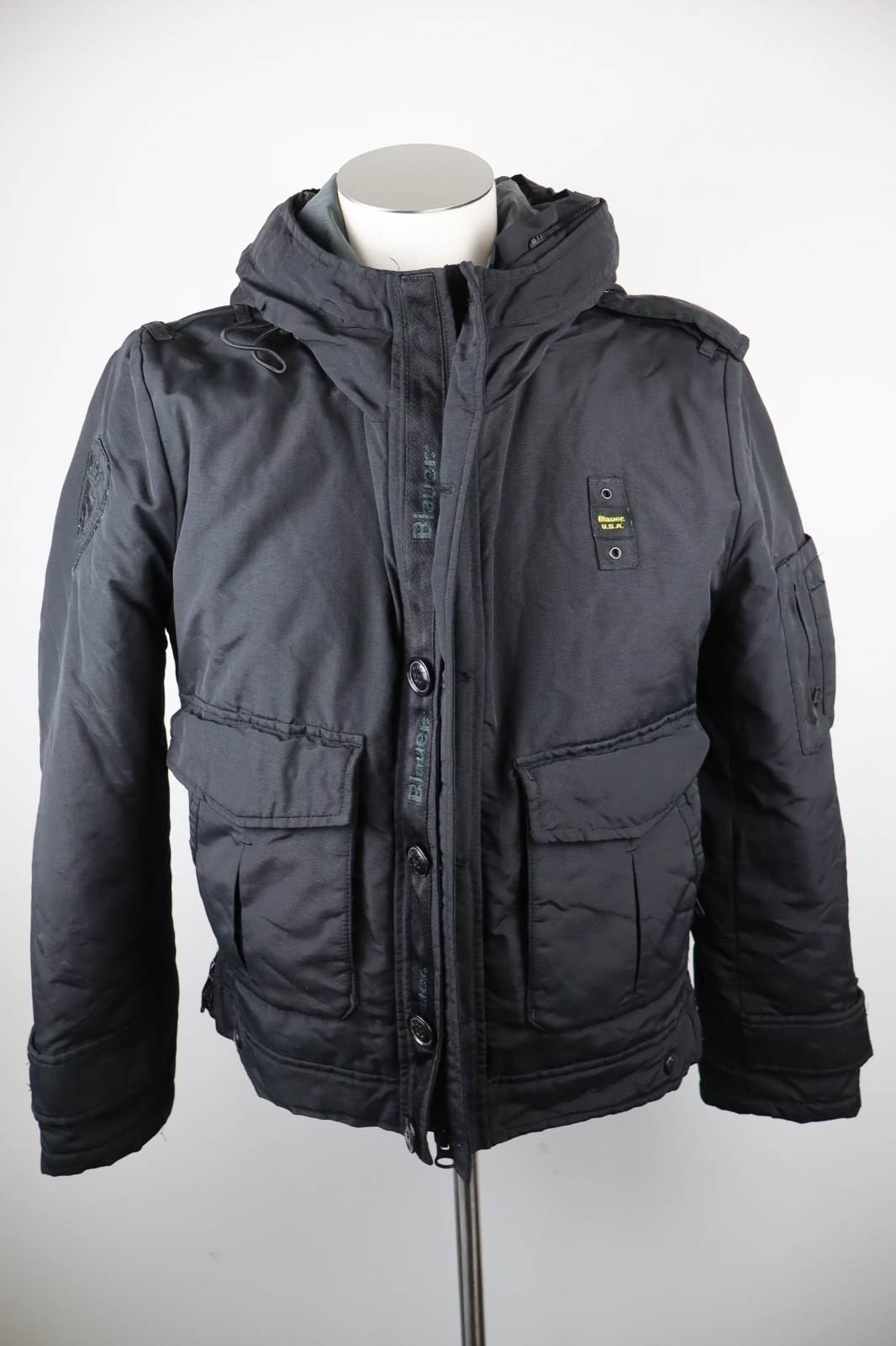 BLUE JACKET JACKET MEN’S SIZE M MAN CASUAL VINTAGE JACKET ZIPPER HOOD