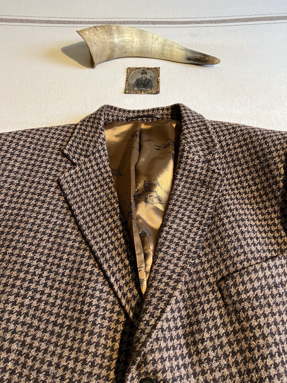 Cordings Tweed Jacket 48R Piccadilly Brown Houndstooth Country Hunt Shoot LNWOT