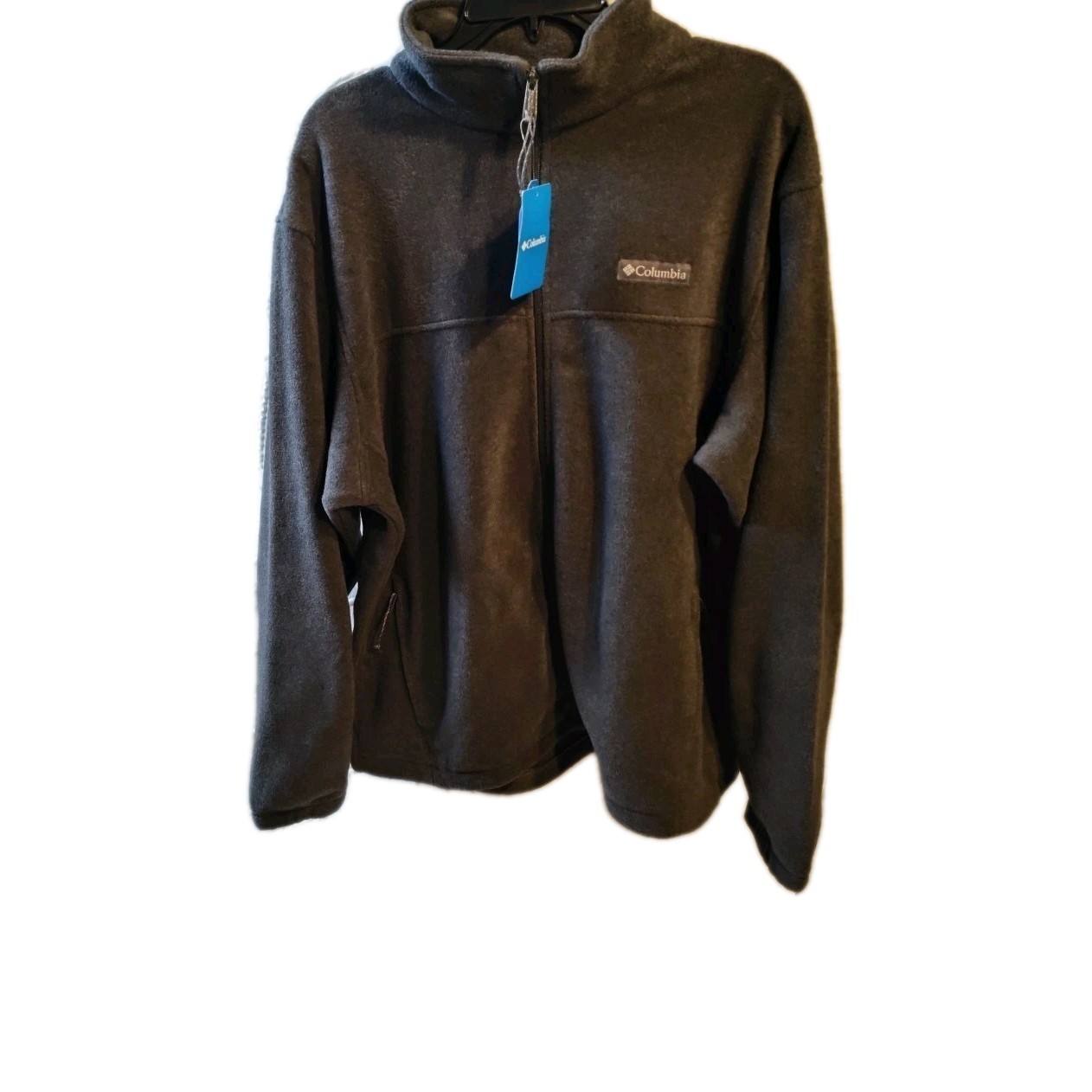 Columbia Fleece Jacket Mens XL Gray Full Zip Pockets Hiking Outdoor Walking