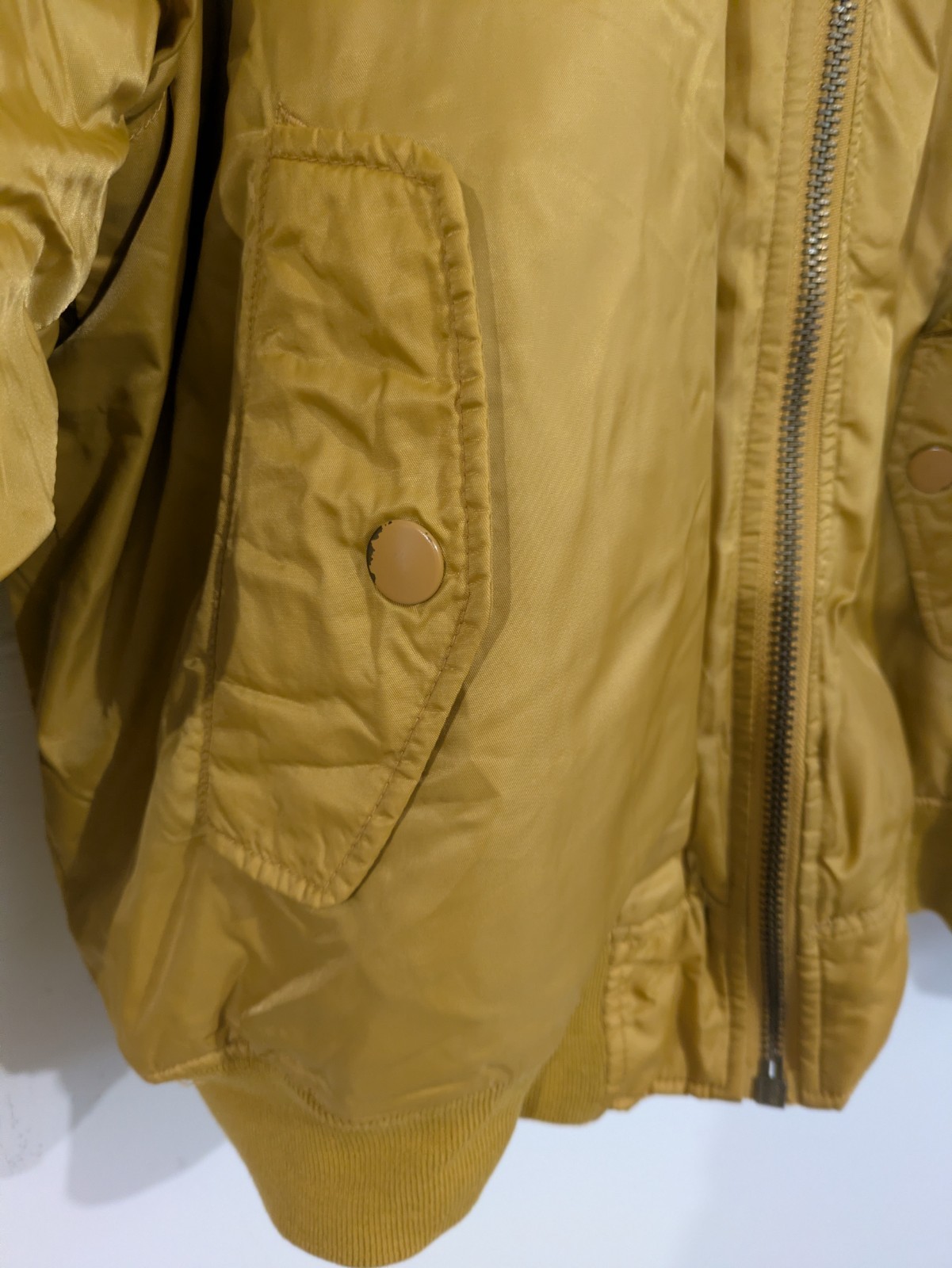 Men’s Reversible Quilted Bomber Jacket Brown/Tan Full Zip Pockets Size XL