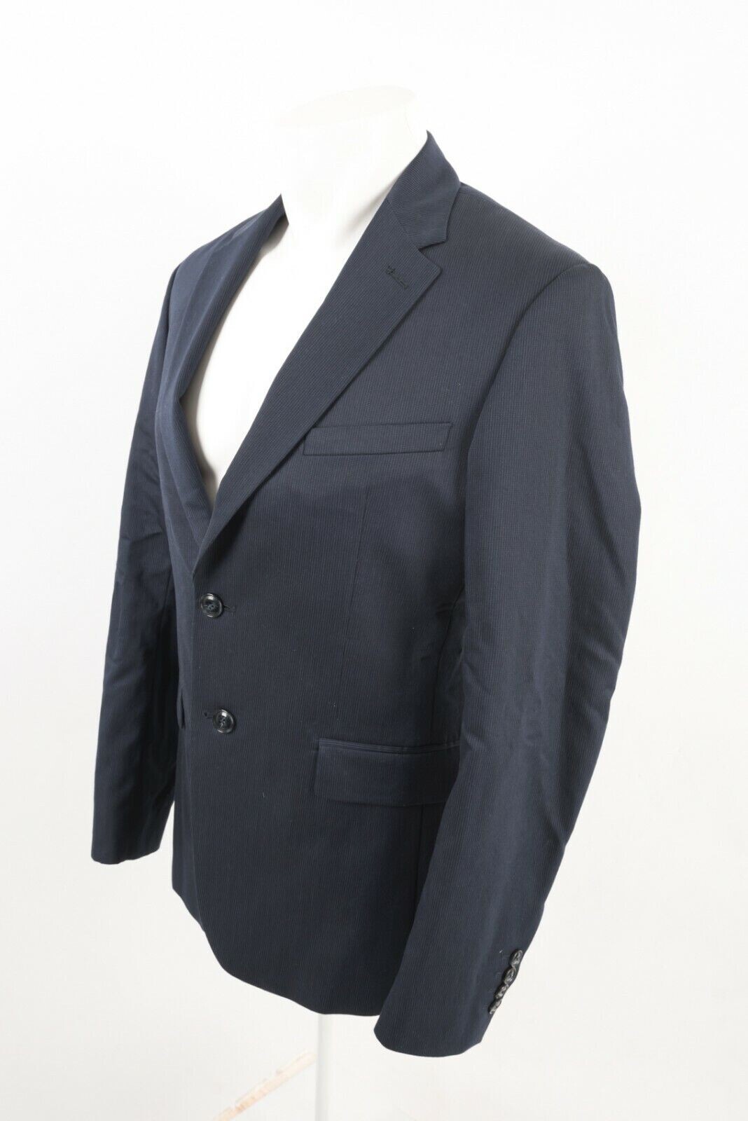 NEW ZARA MAN NAVY BLUE STRIPED SUIT JACKET BLAZER LONG SLEEVE Size 36 #6874